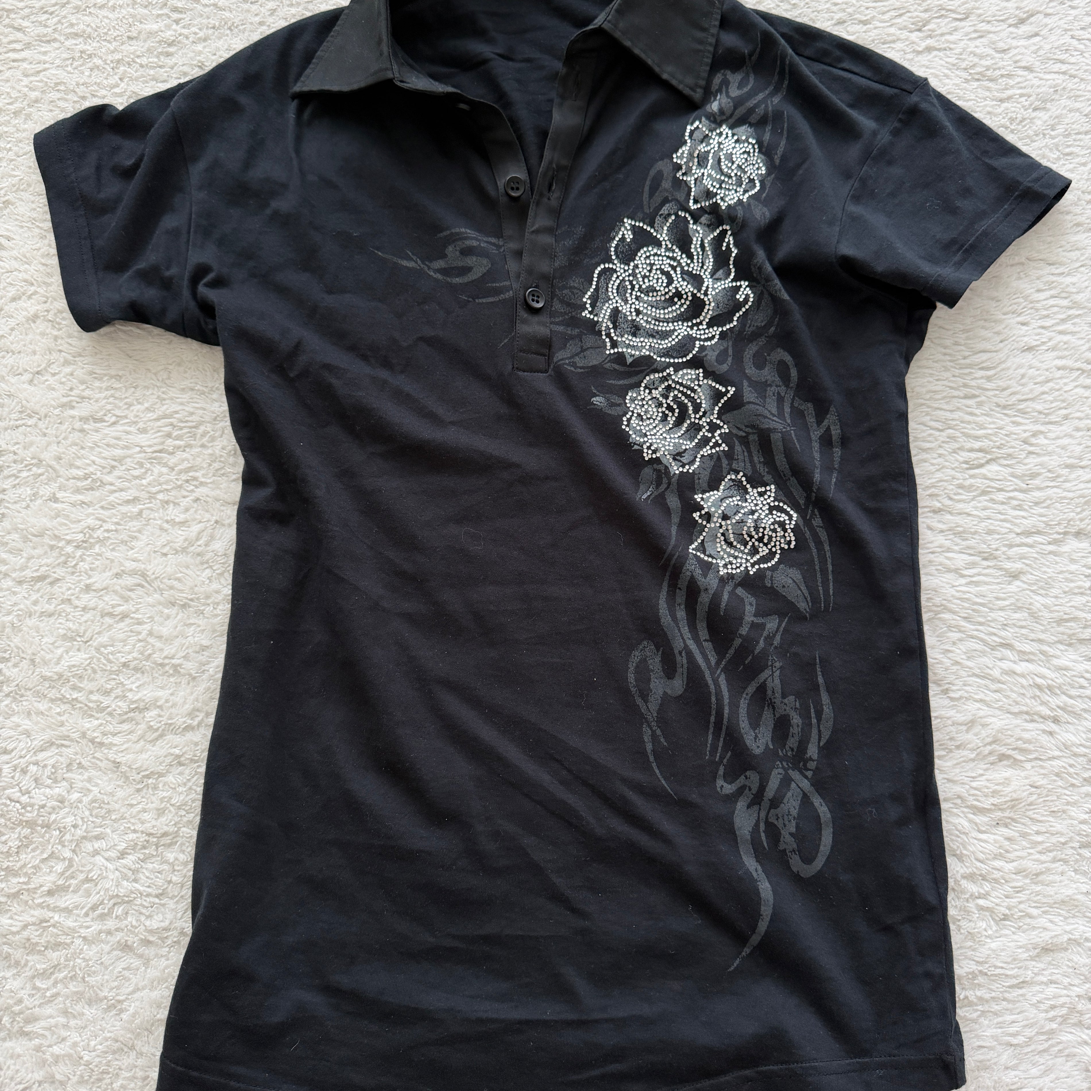 Tornado Mart Rhinestone Rose Tribal Shirt