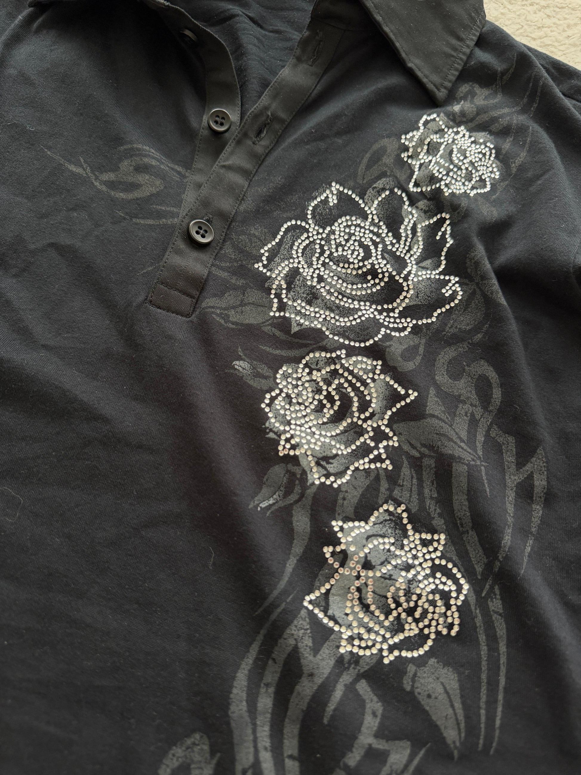 Tornado Mart Rhinestone Rose Tribal Shirt