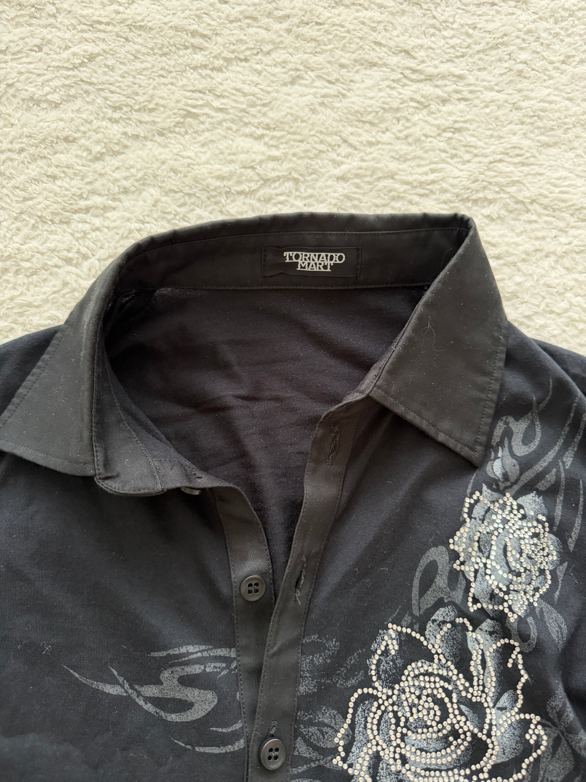 Tornado Mart Rhinestone Rose Tribal Shirt