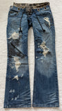 Midas 00‘s Pierced Glitter Laced Up Flared Jeans