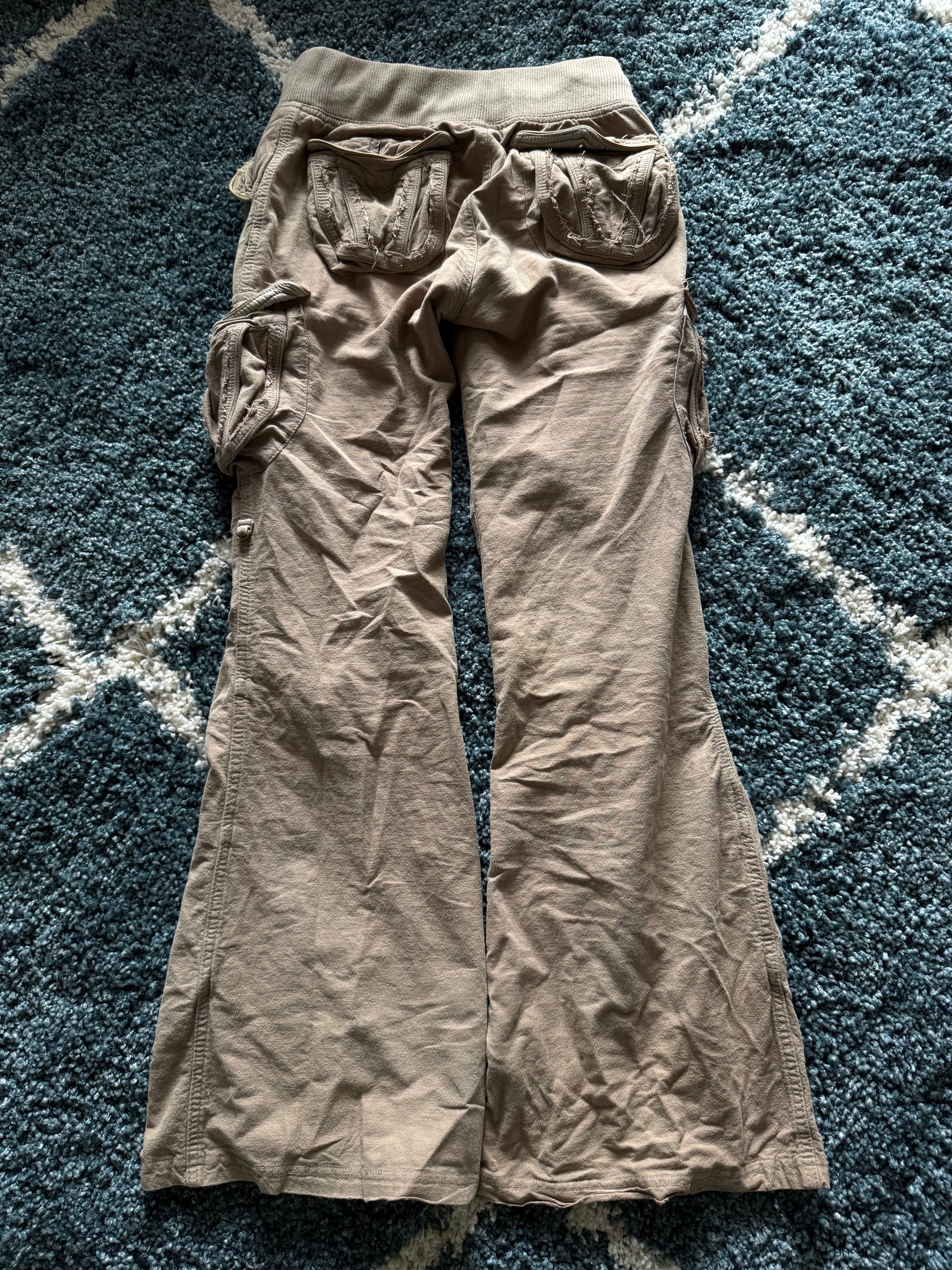 G.O.A Rustic & Leather Pocket Flared Cargo Pants