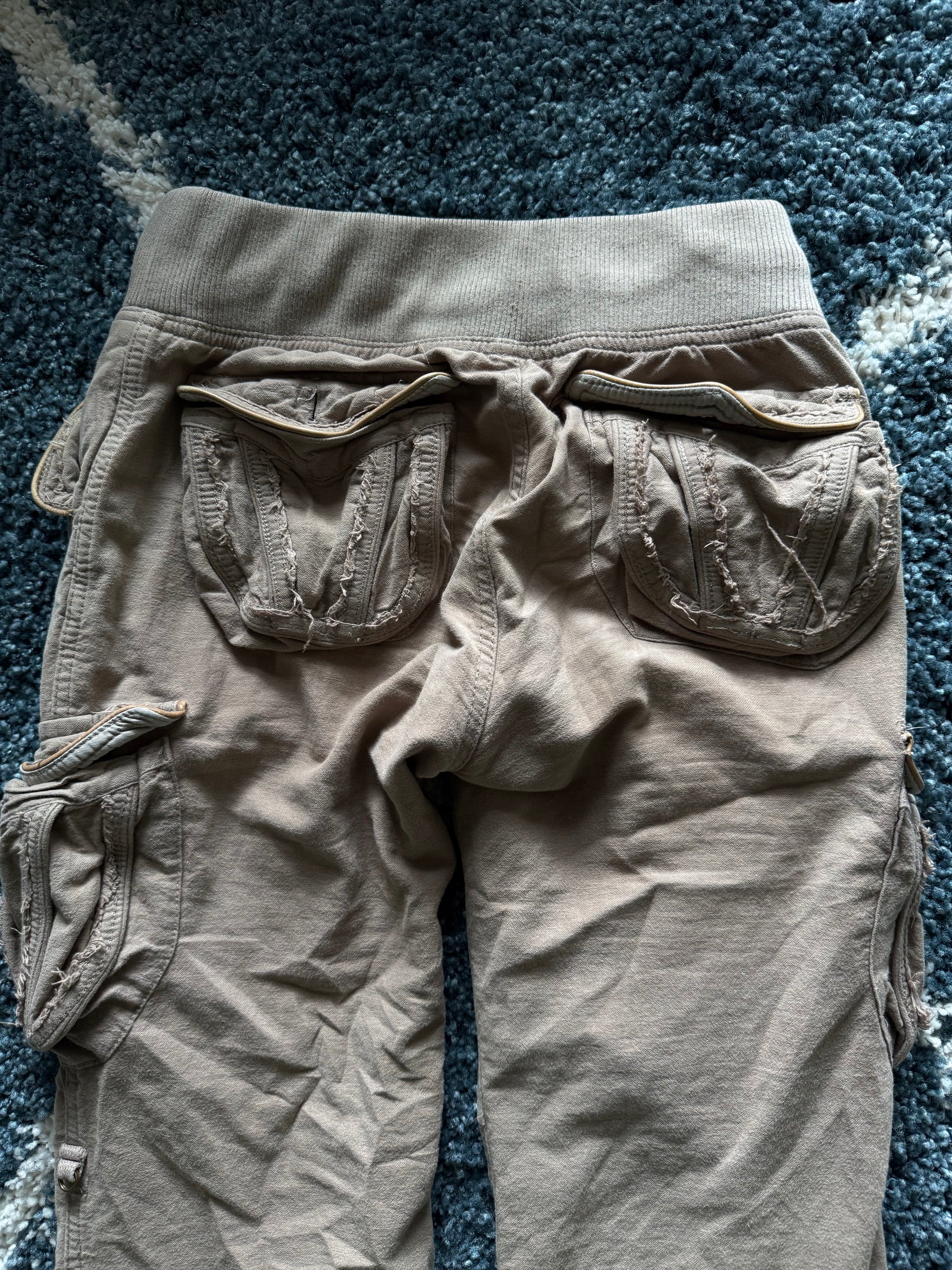 G.O.A Rustic & Leather Pocket Flared Cargo Pants