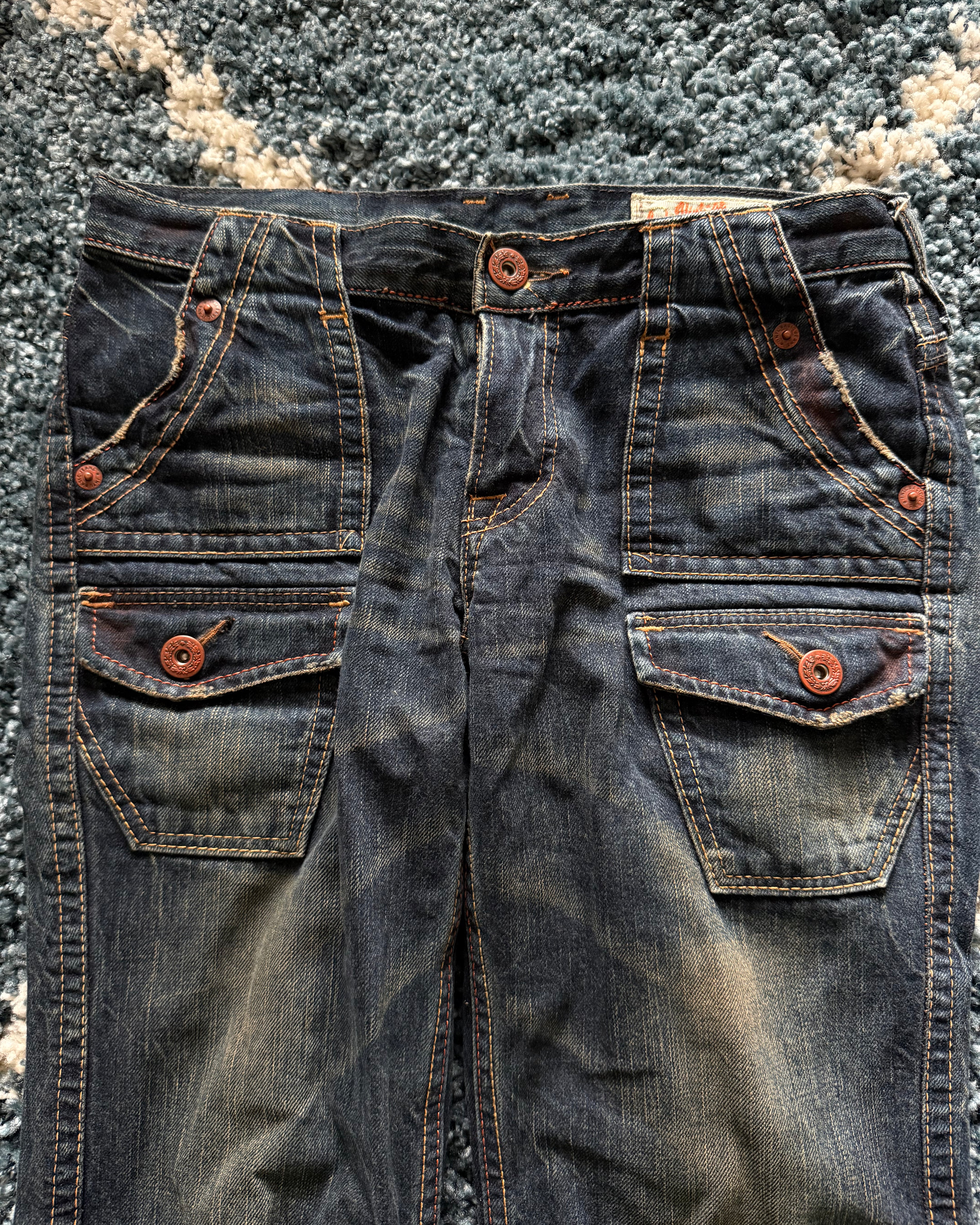 Brappers mud washed flared denim