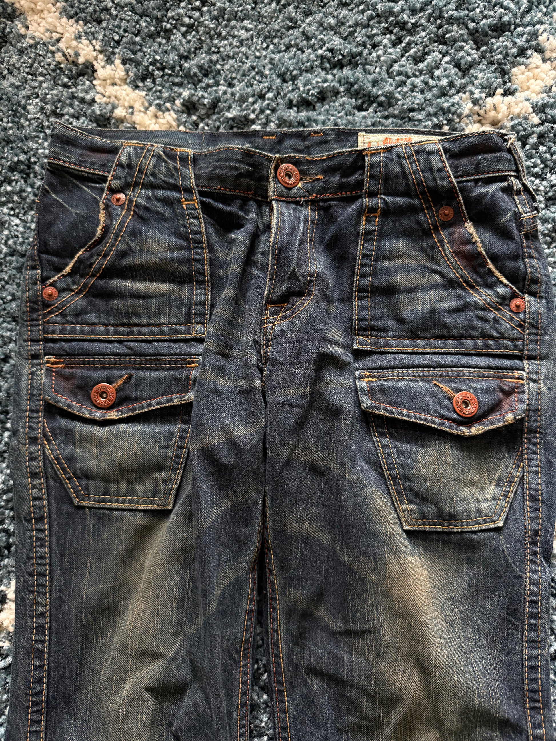 Brappers mud washed flared denim