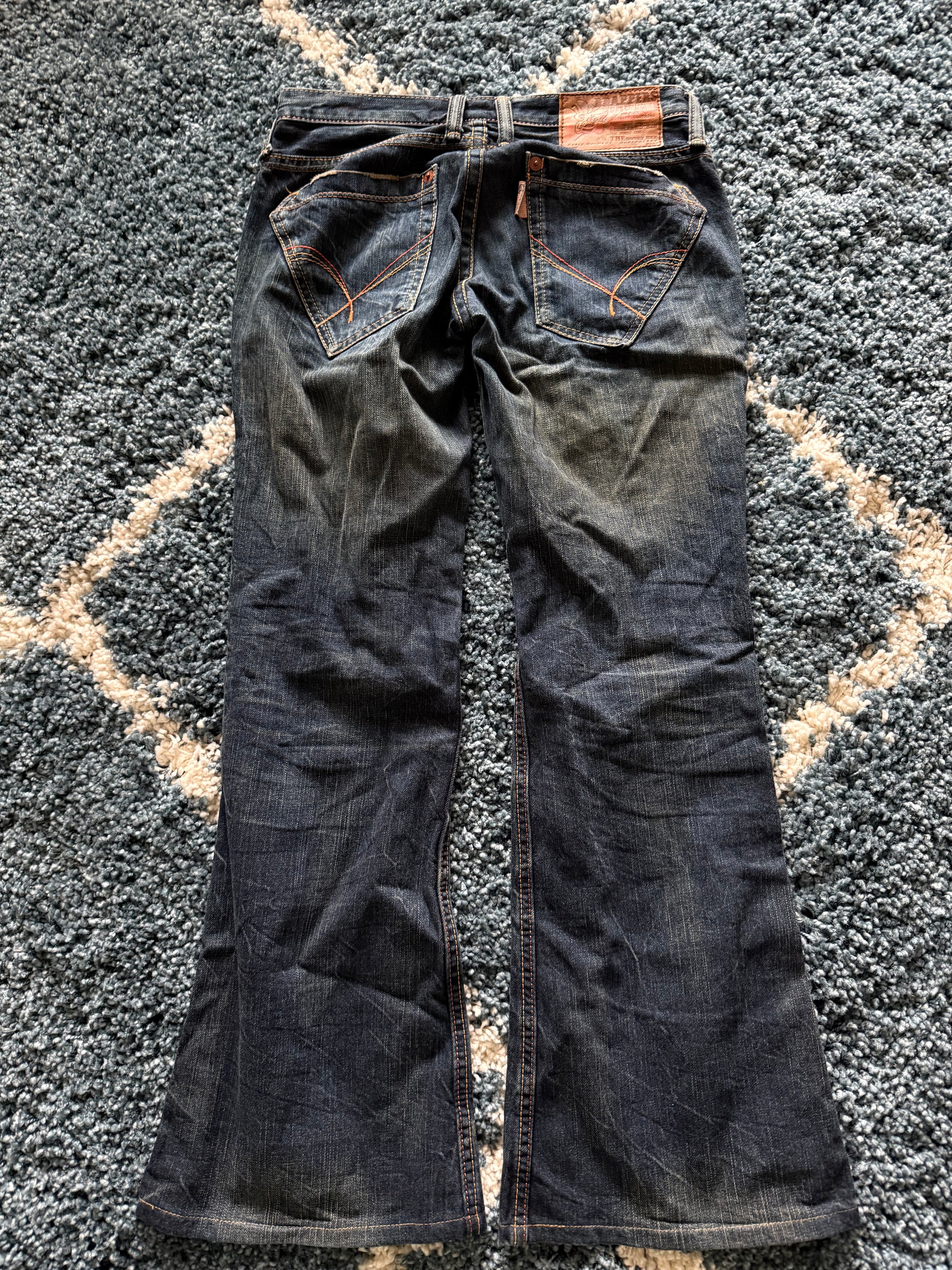 Brappers mud washed flared denim
