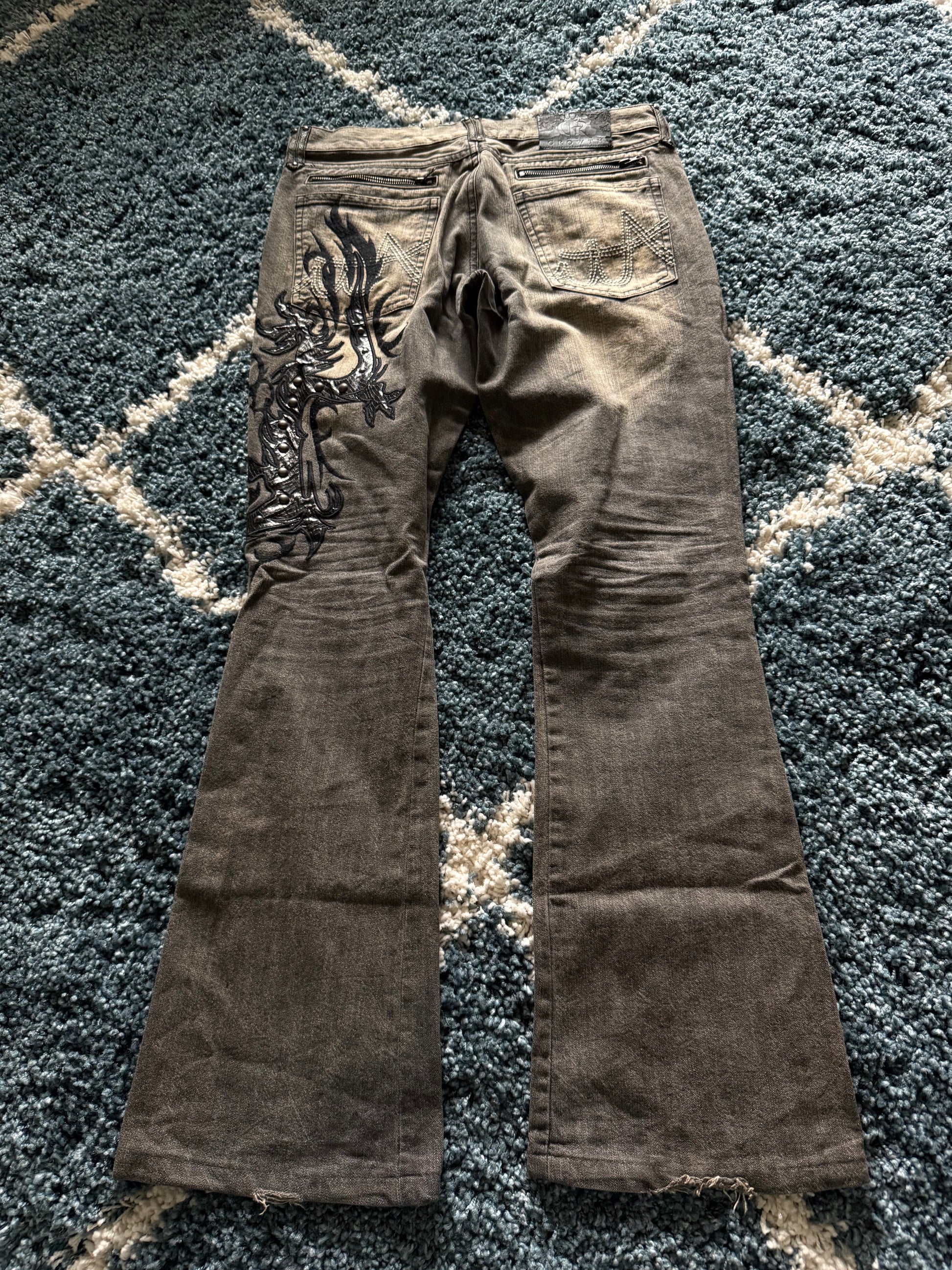 Growth by in the attic snakeskin tribal flared denim