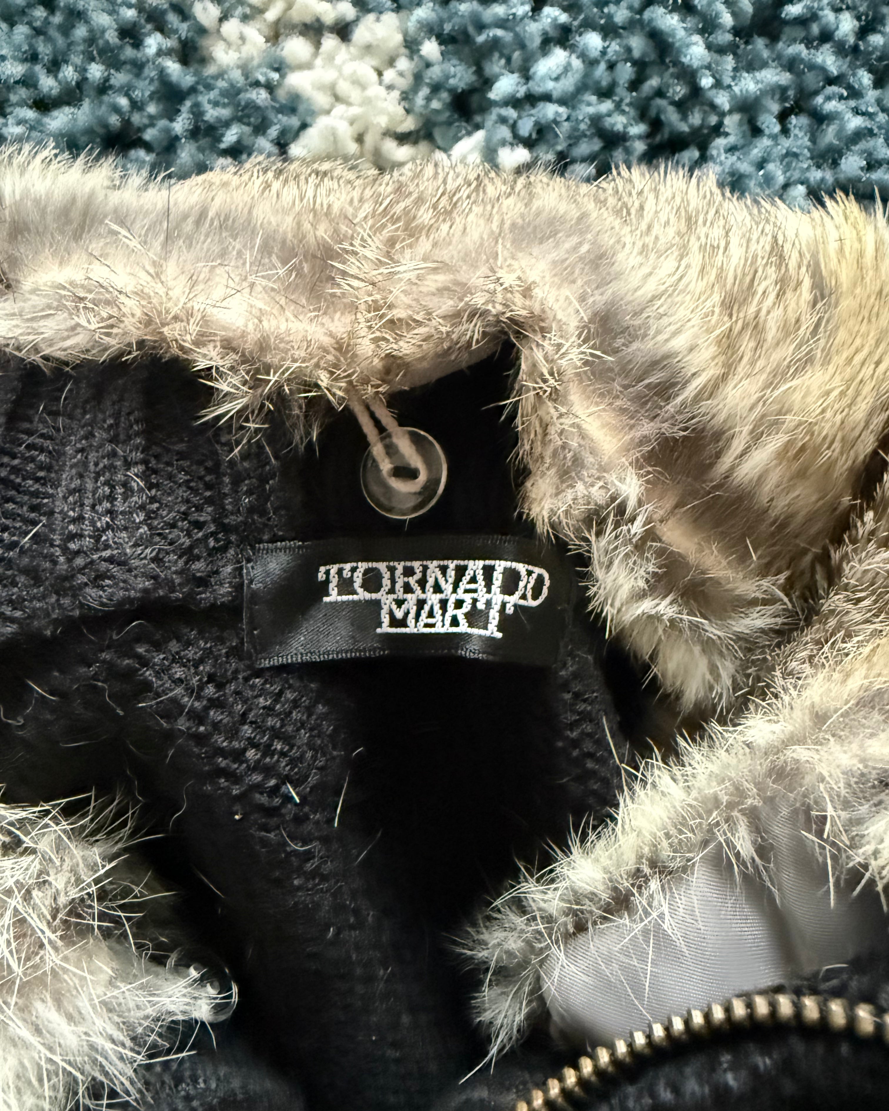 Tornado Mart Detachable Rabbit Fur Directors Cut Knit