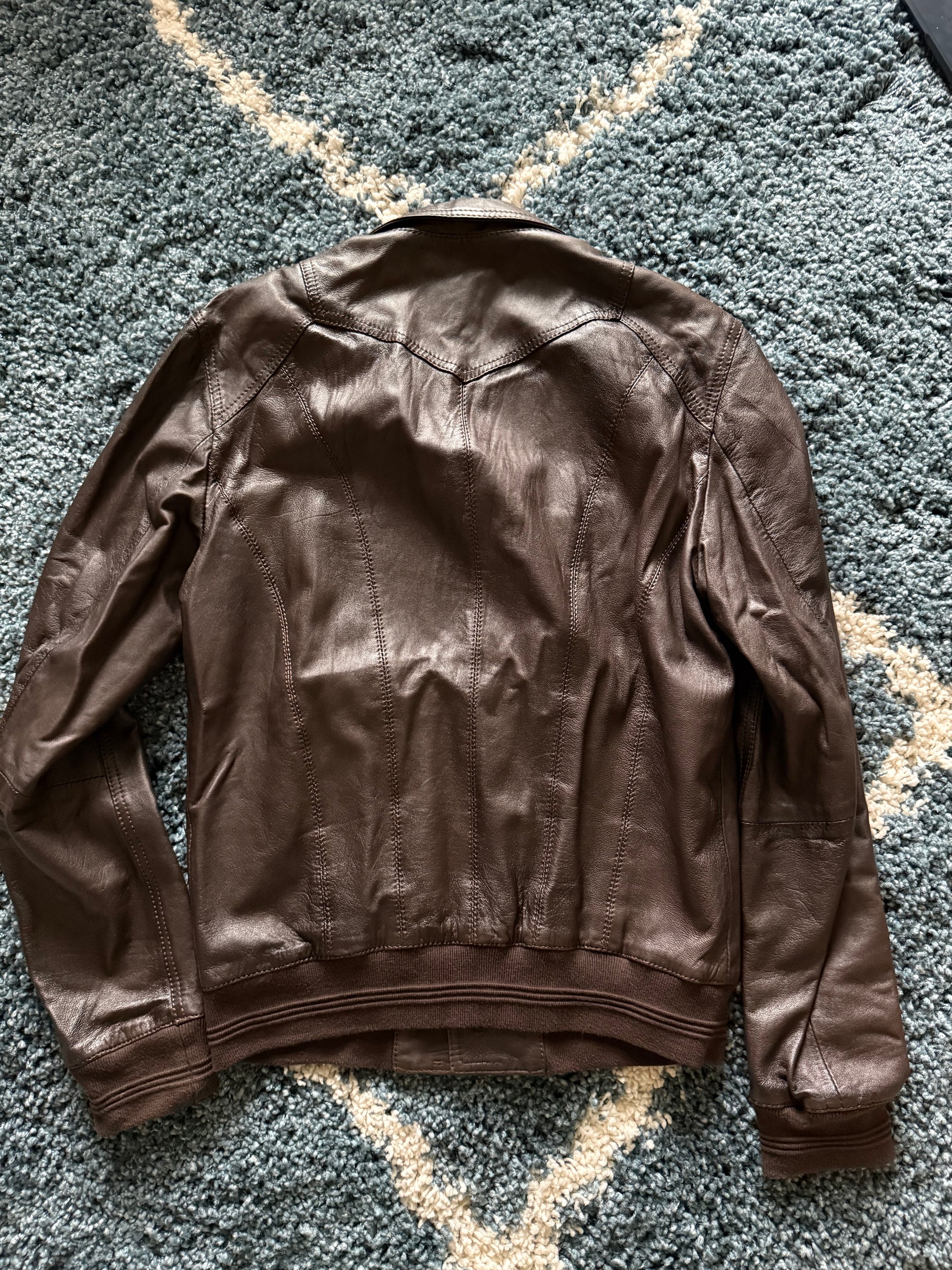 Sword Scar stitched leather jacket