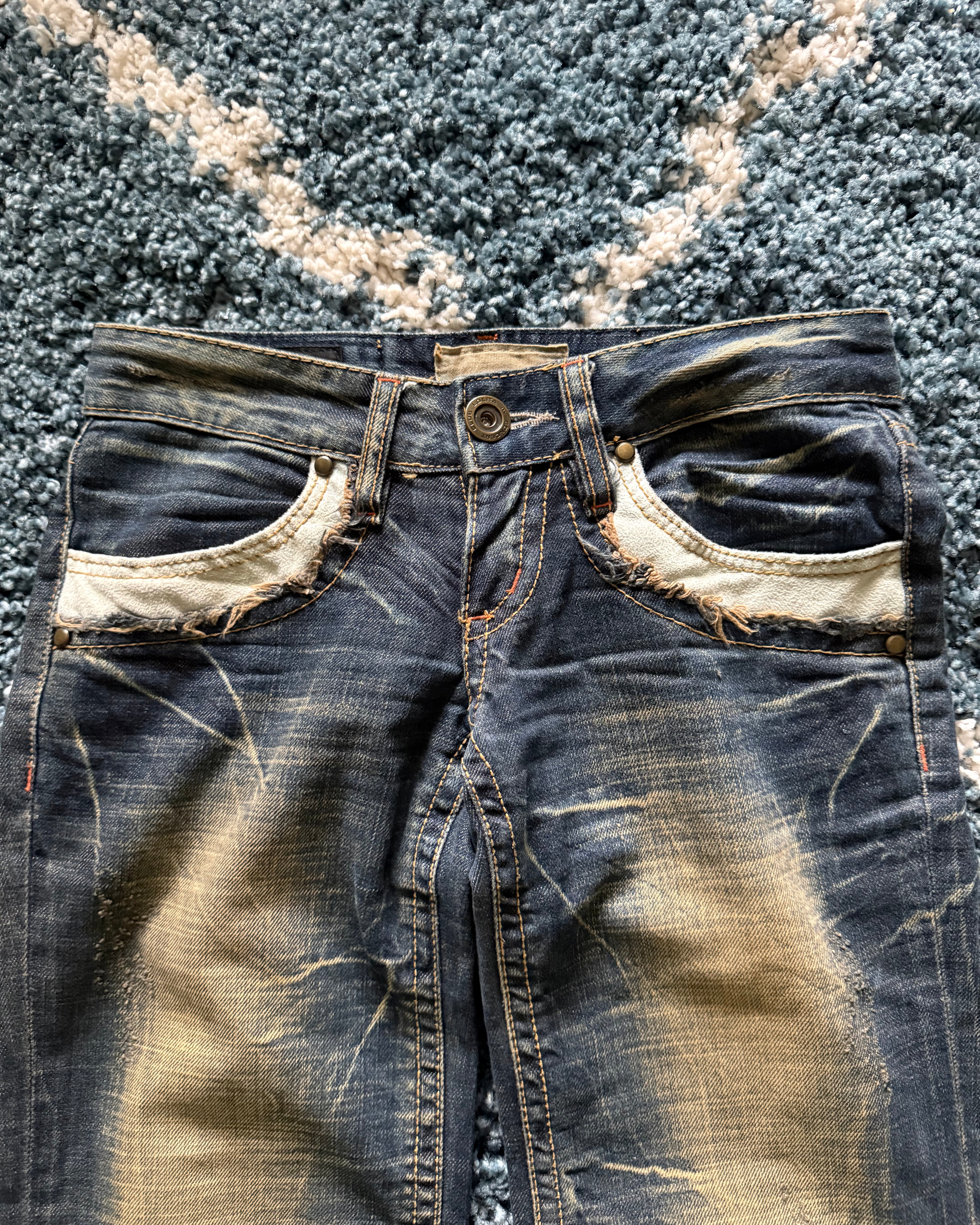 Brush x Lolita fringed pocket flared jeans