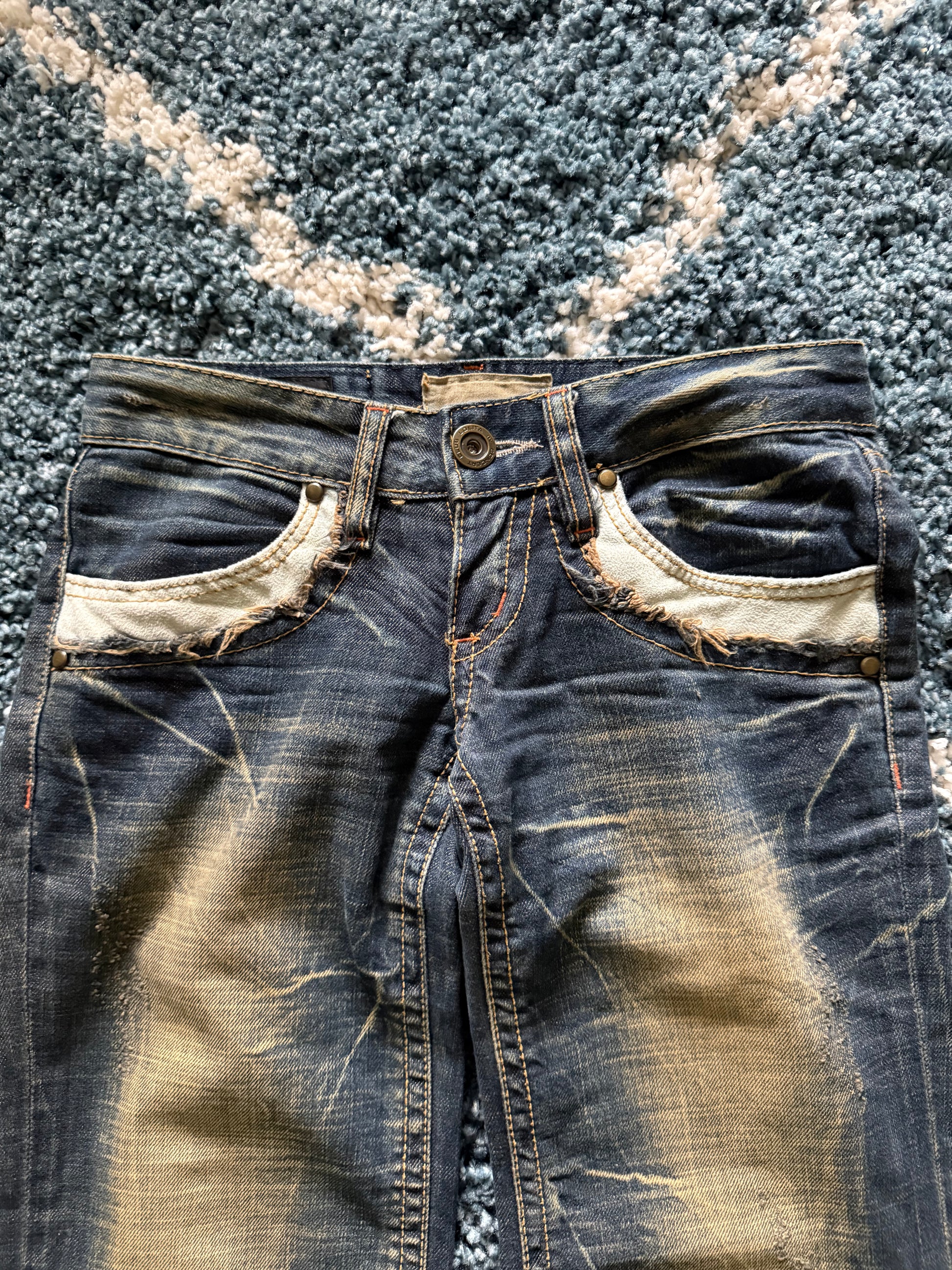Brush x Lolita fringed pocket flared jeans