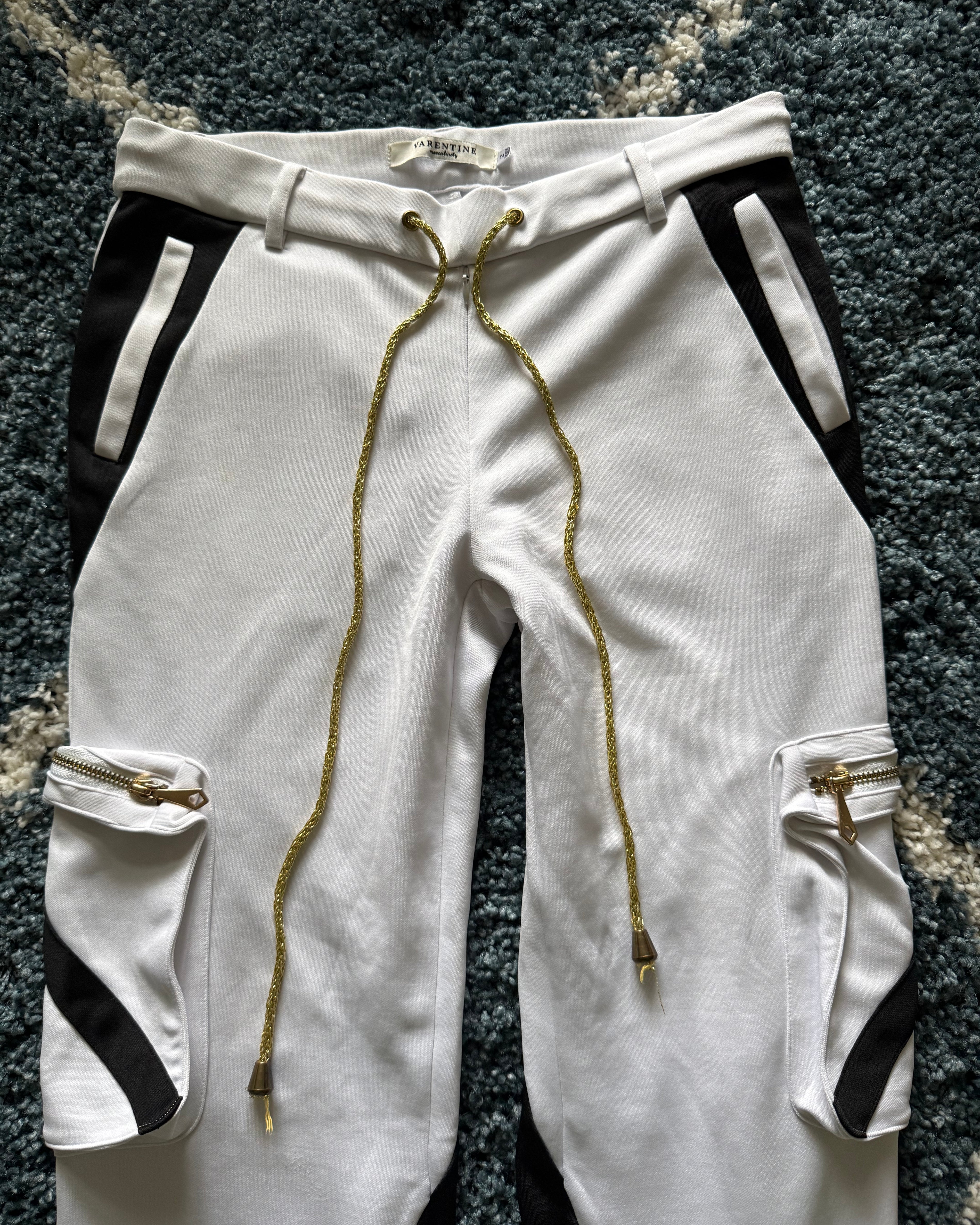 Valentine golden laced up cargo sweatpants