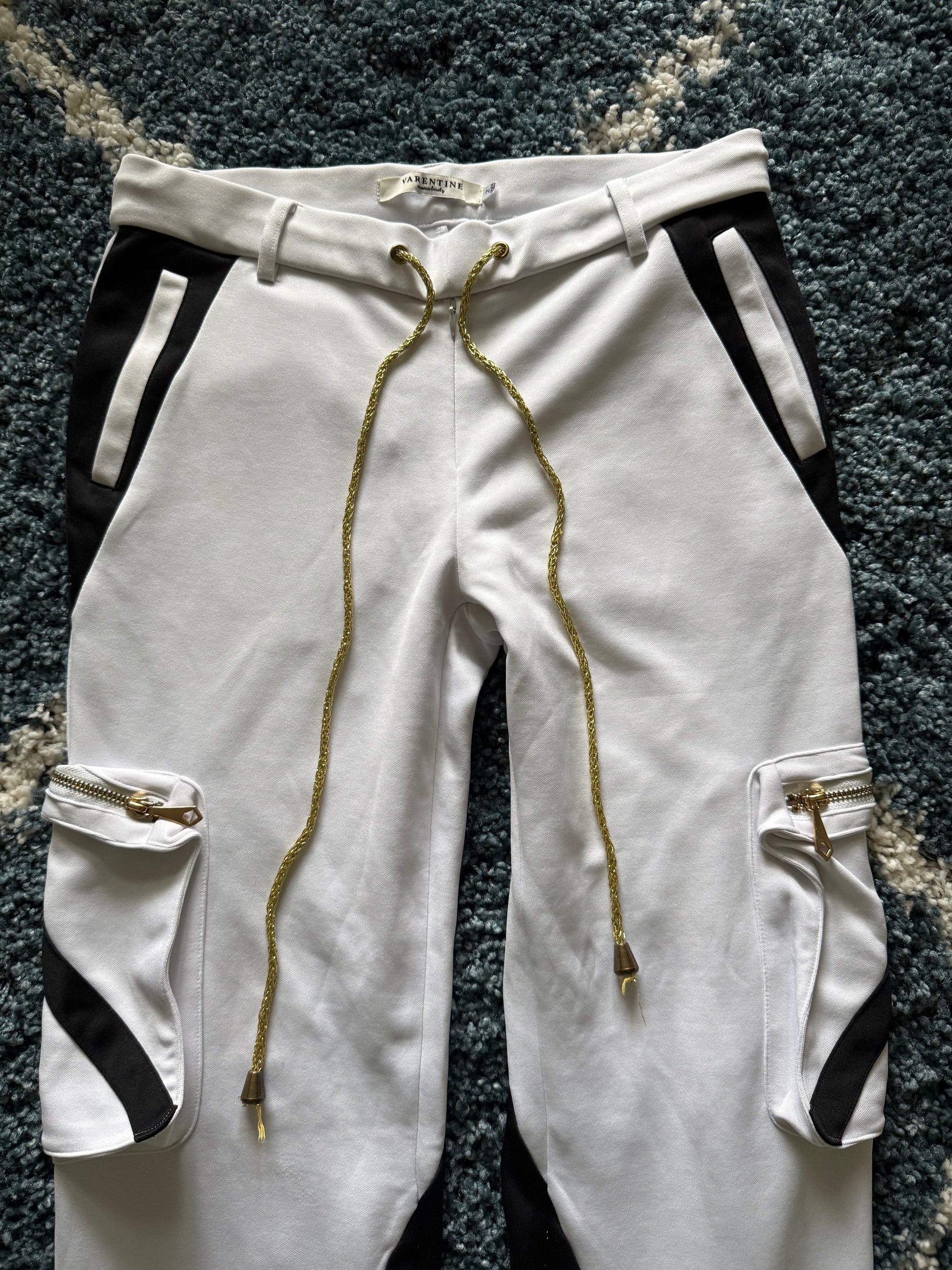 Valentine golden laced up cargo sweatpants