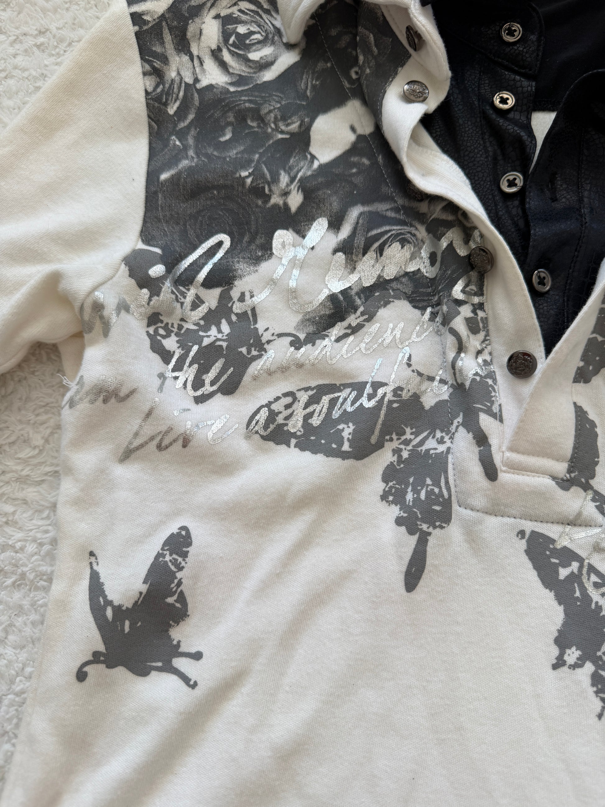Semantic Design Double Layered Crocodile Waxed Butterfly Polo Shirt