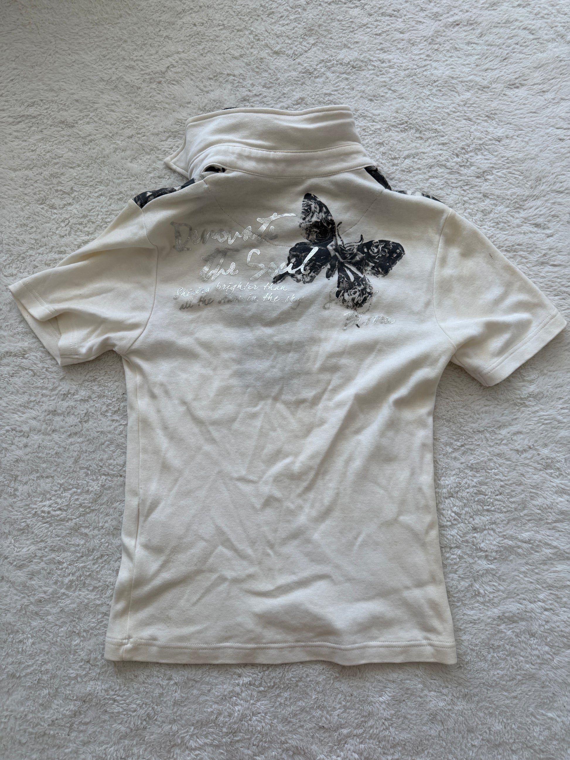 Semantic Design Double Layered Crocodile Waxed Butterfly Polo Shirt