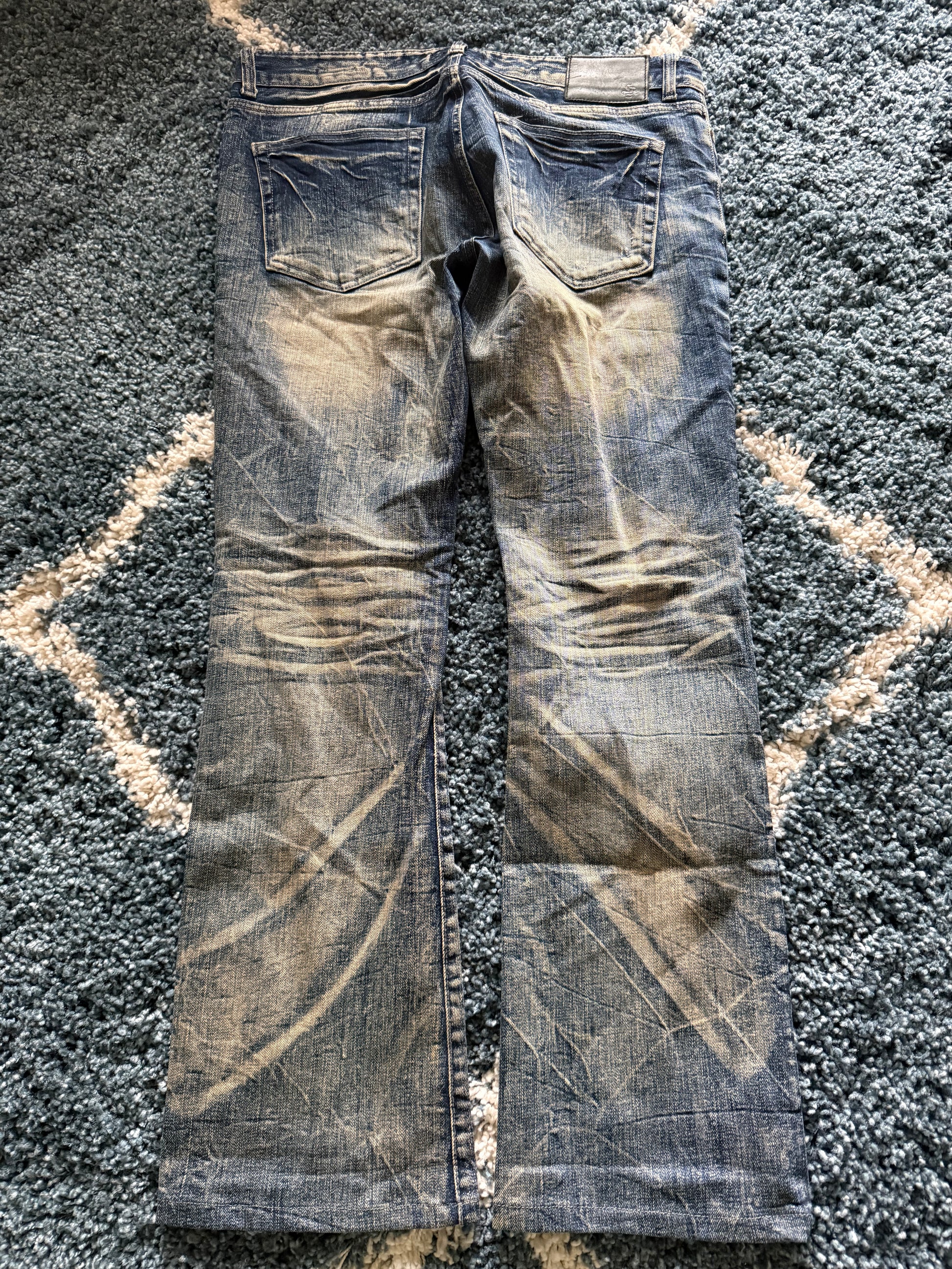 La Gate 2007 mud washed Clawmark flared jeans