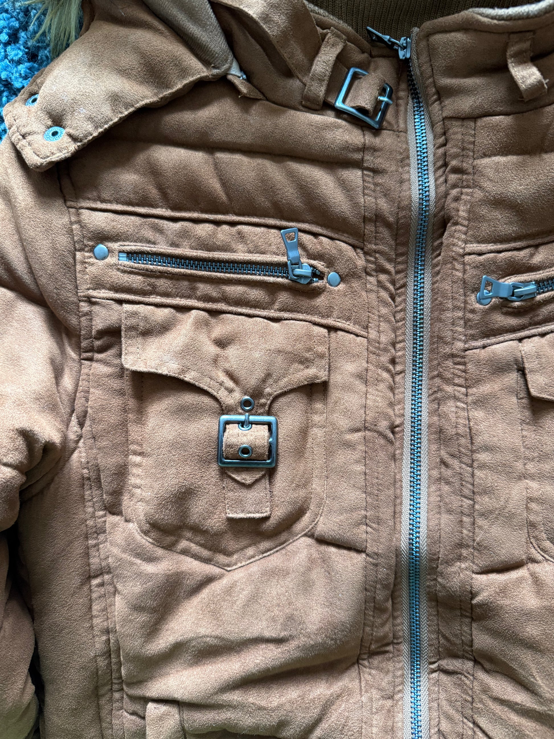 In the attic detachable hood fur puffer jacket