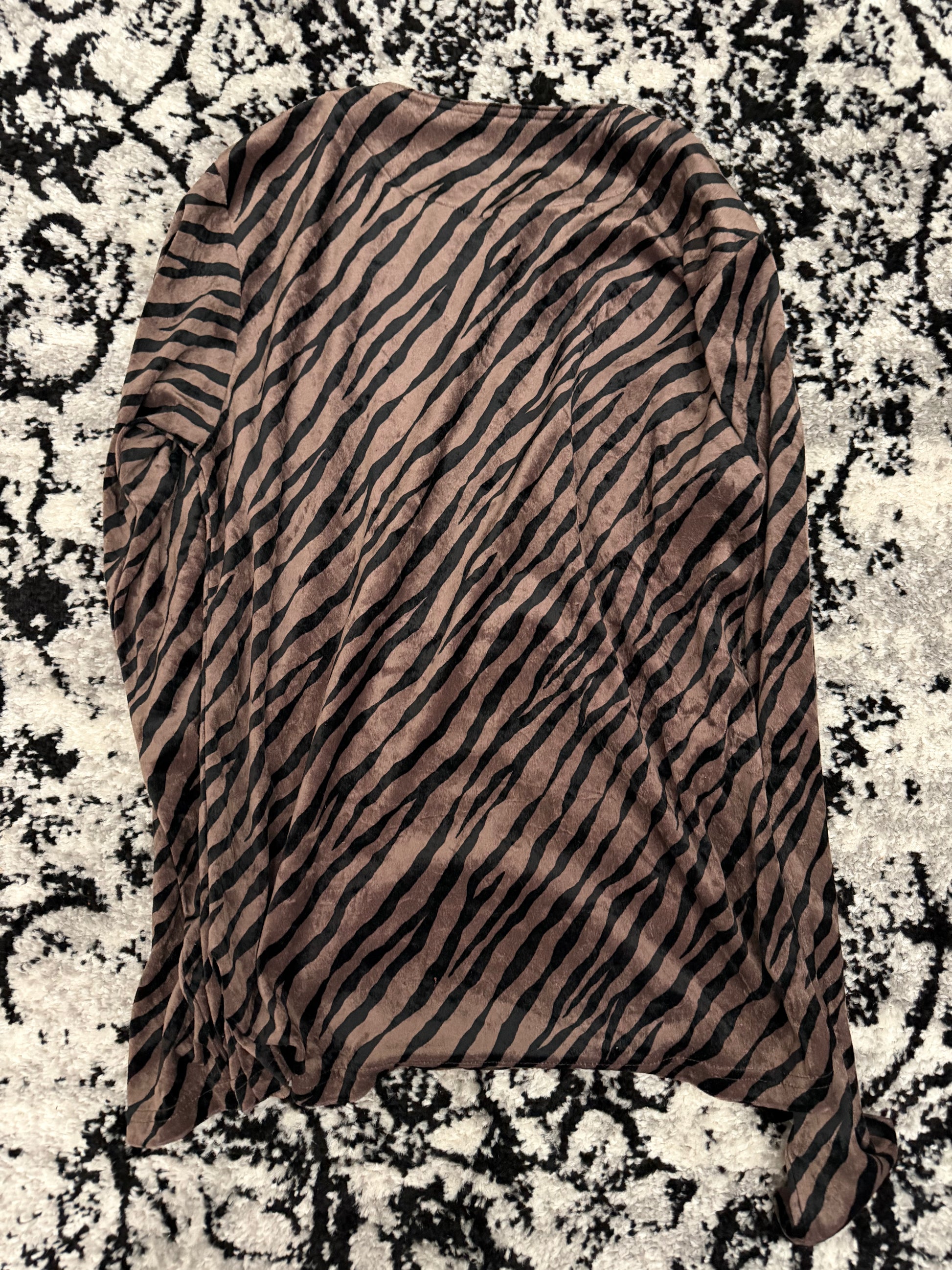 Tornado Mart Laced Up Velour Zebra Longsleeve