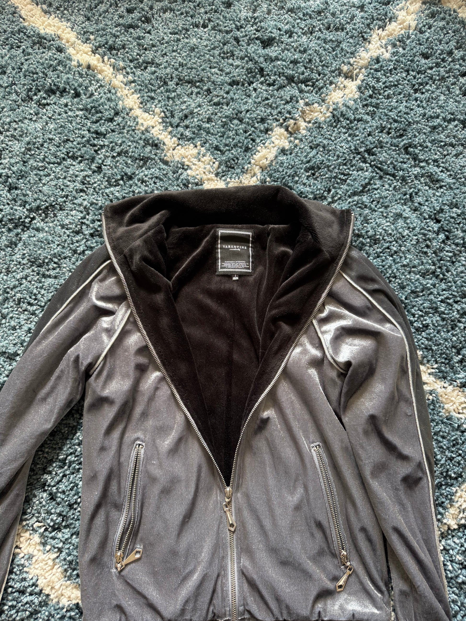 Valentinen metallic full interior fur Boxer Track Jacket