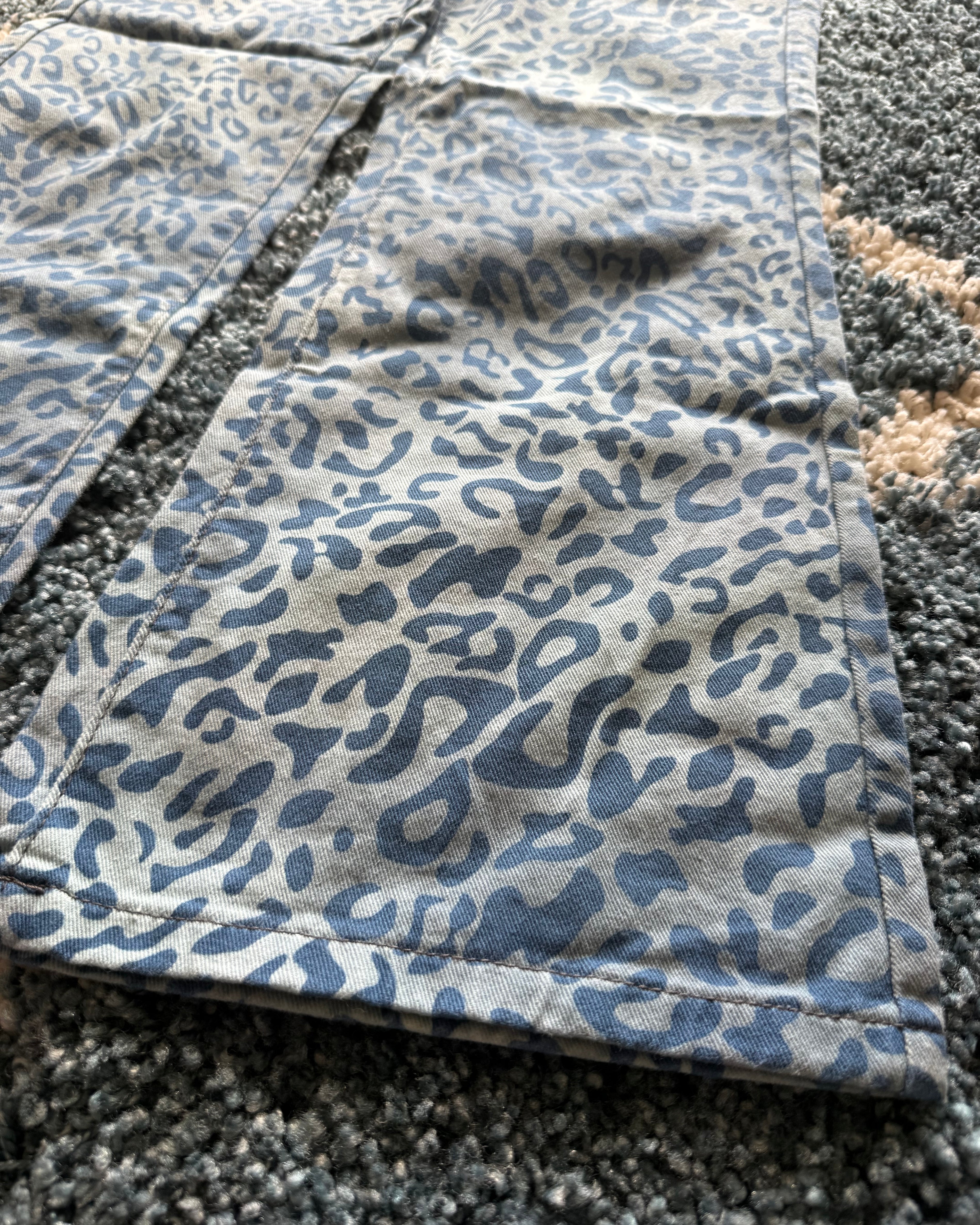 Blue Leopard flared Jeans