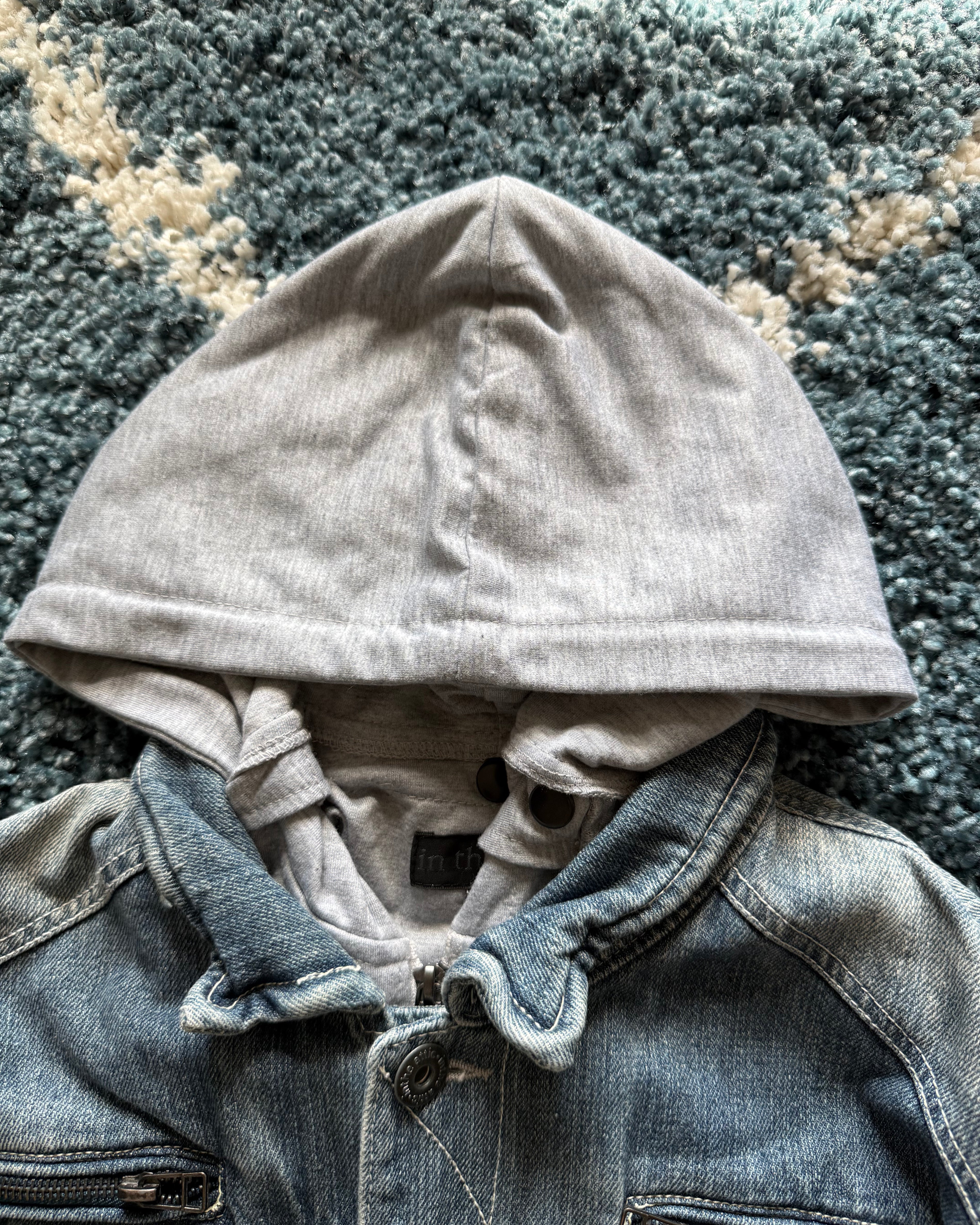 In the attic 2in1 hooded denim jacket