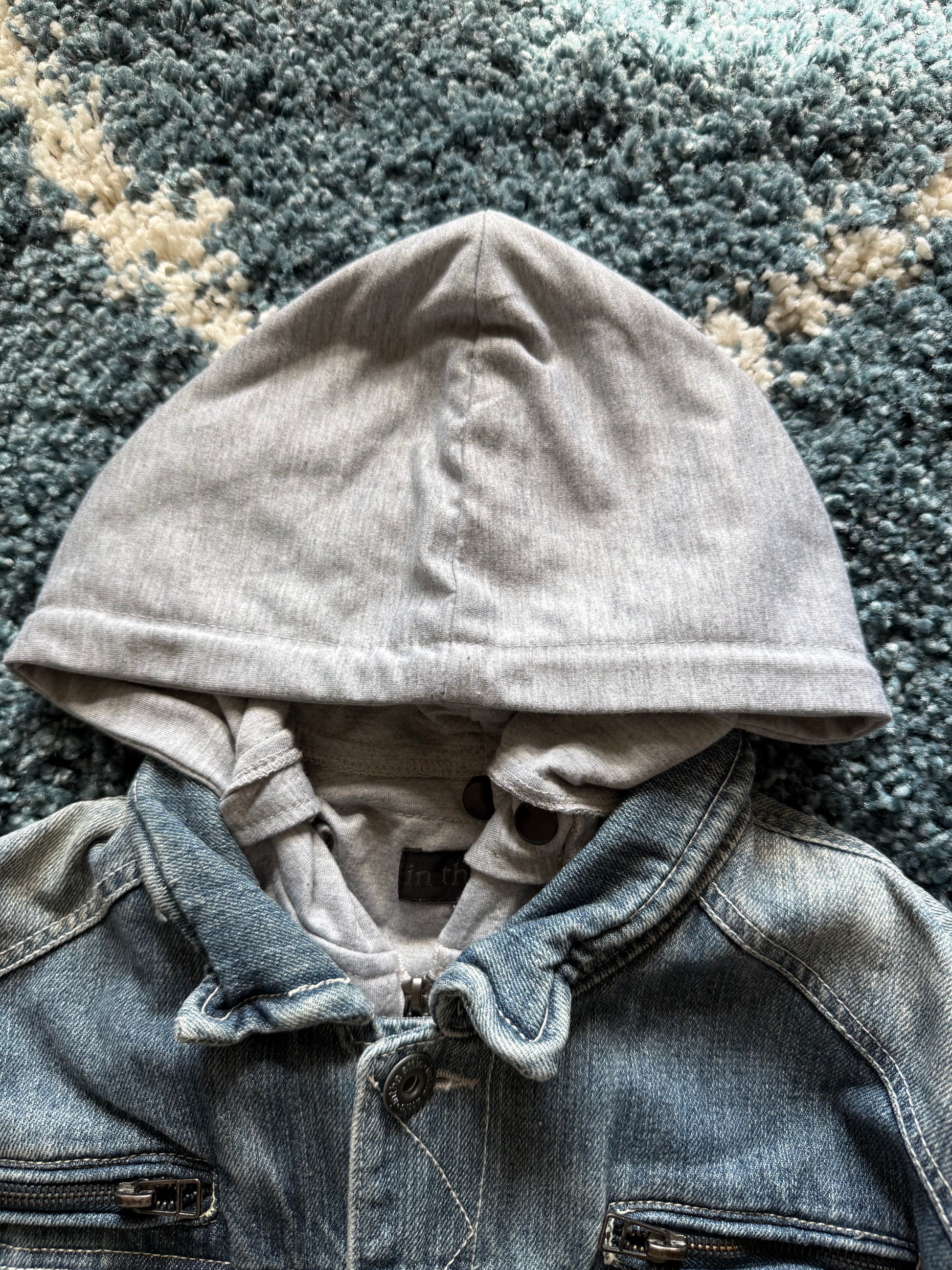 In the attic 2in1 hooded denim jacket