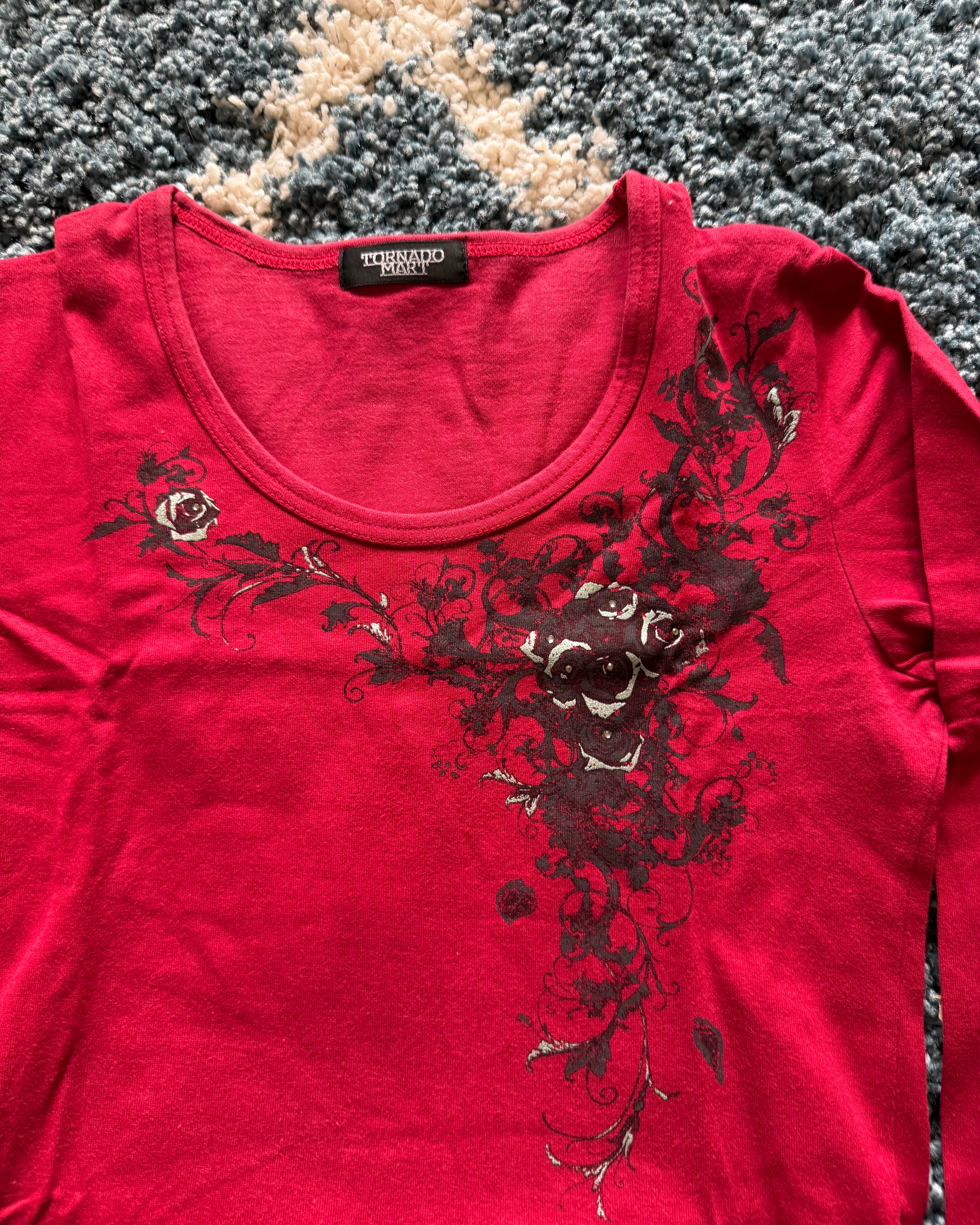 Tornado Mart Tribal Rose Rhinestone Longsleeve