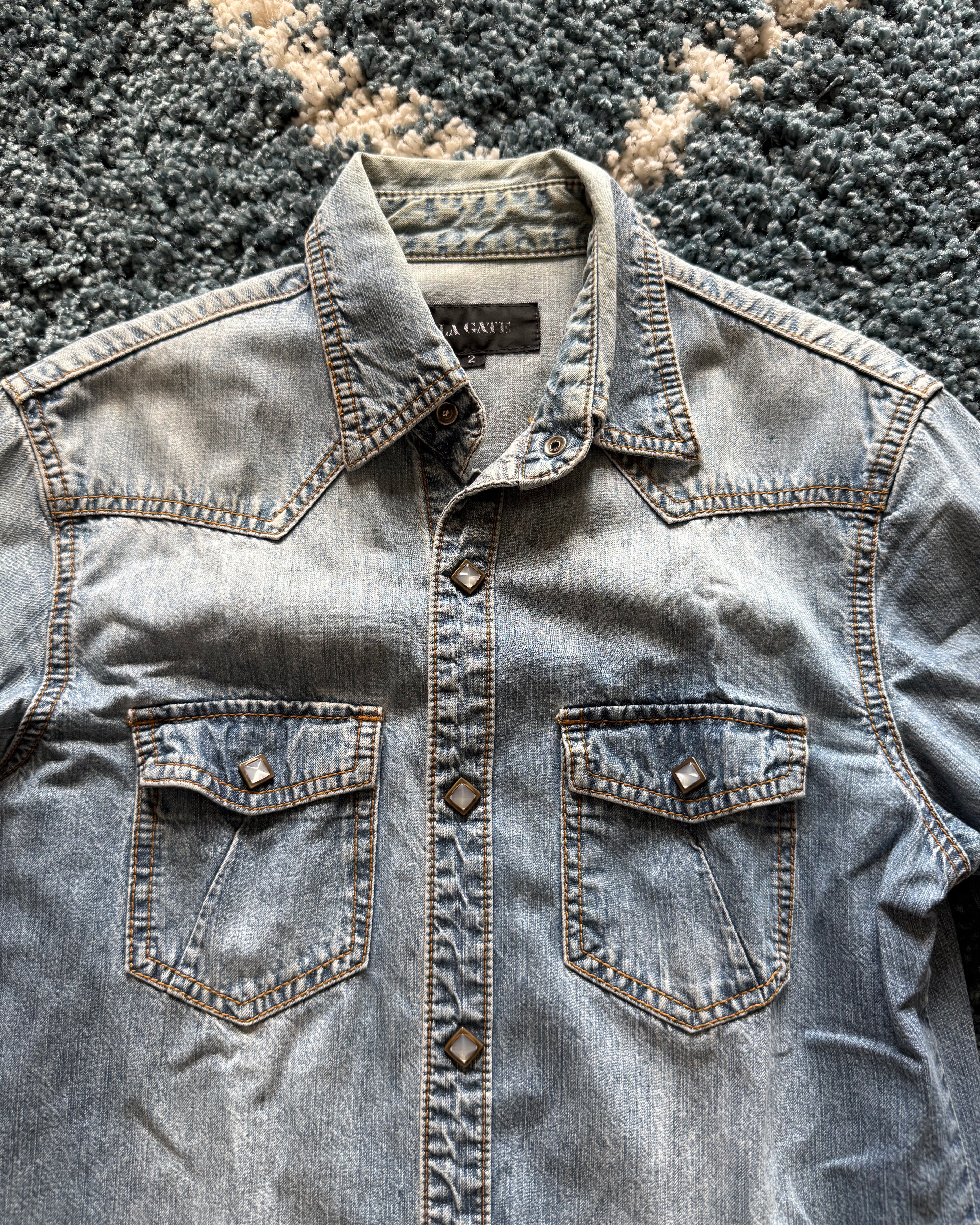 La Gate crystal denim jacket