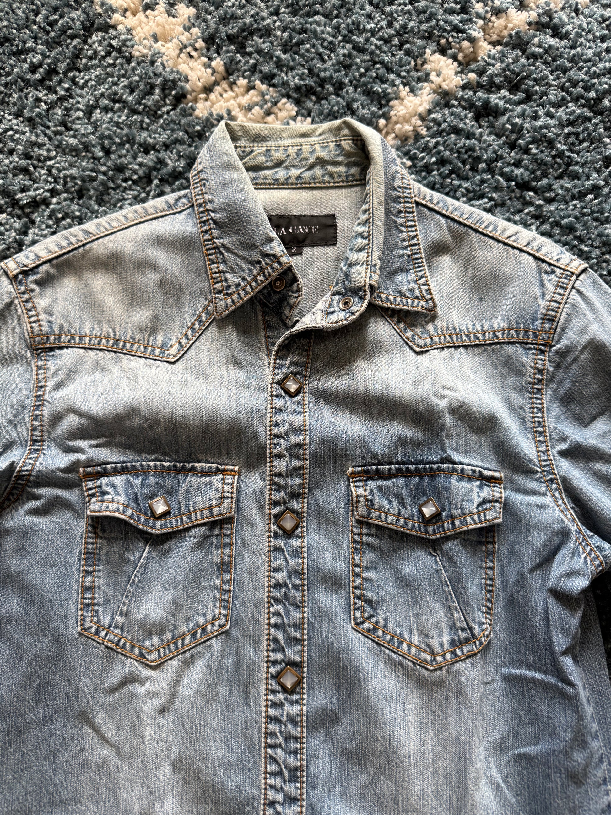 La Gate crystal denim jacket