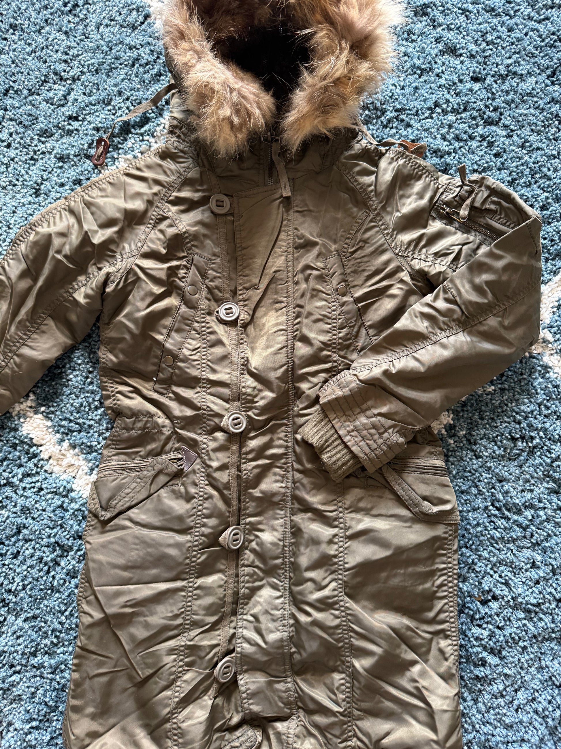 G.O.A Raccoon split fur coat