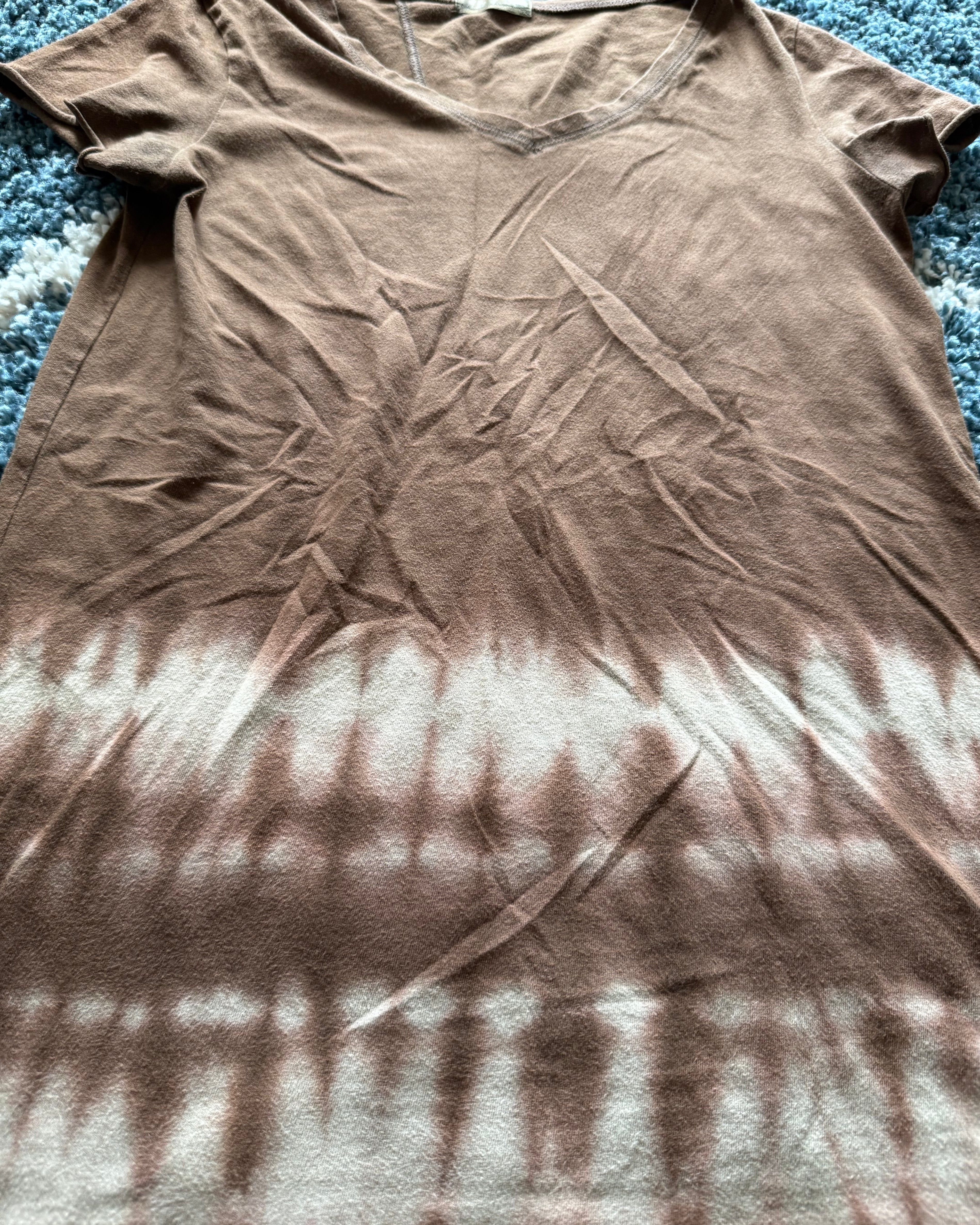 G.O.A tie dye asymmetrical backstitch shirt