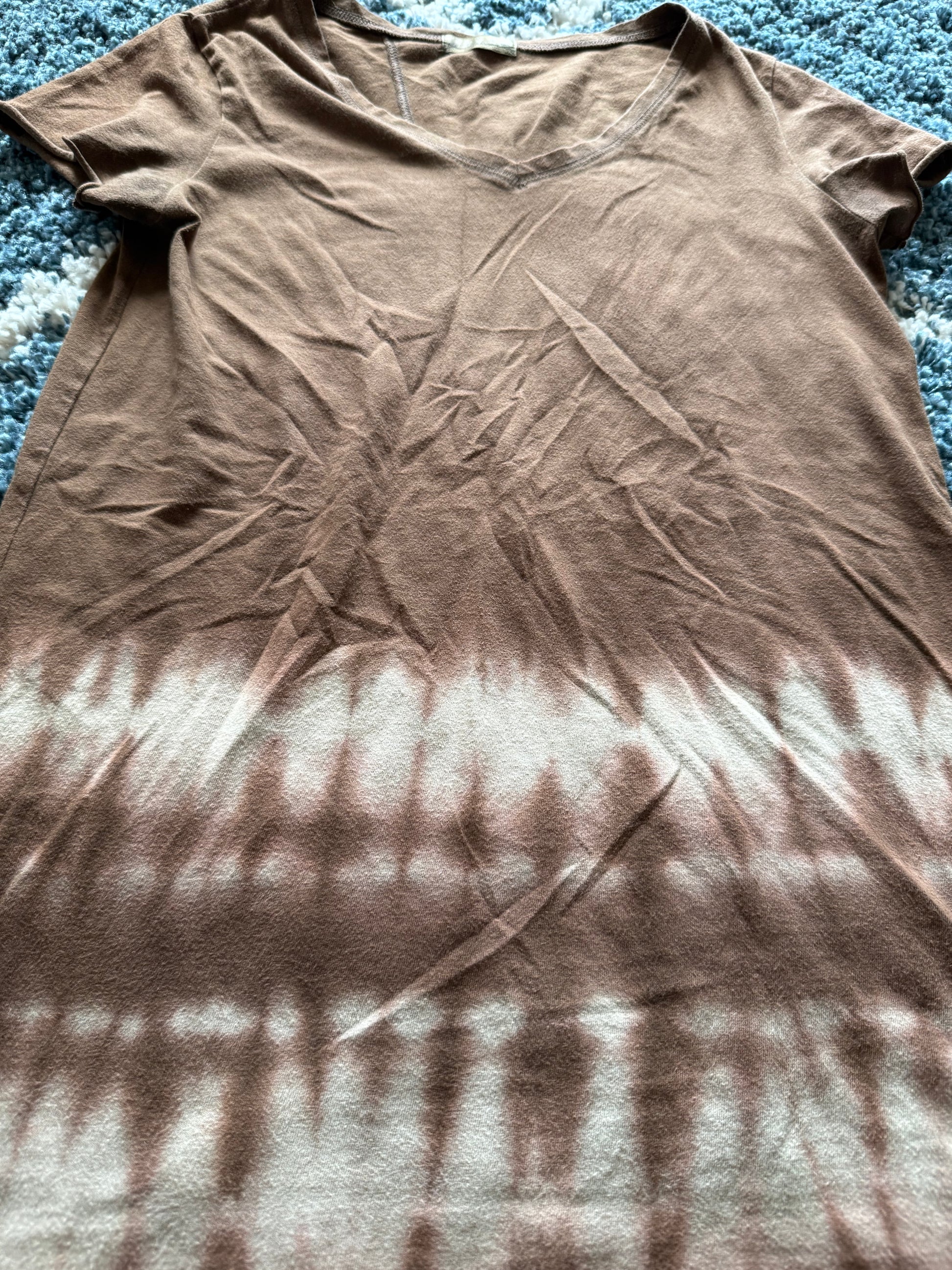 G.O.A tie dye asymmetrical backstitch shirt