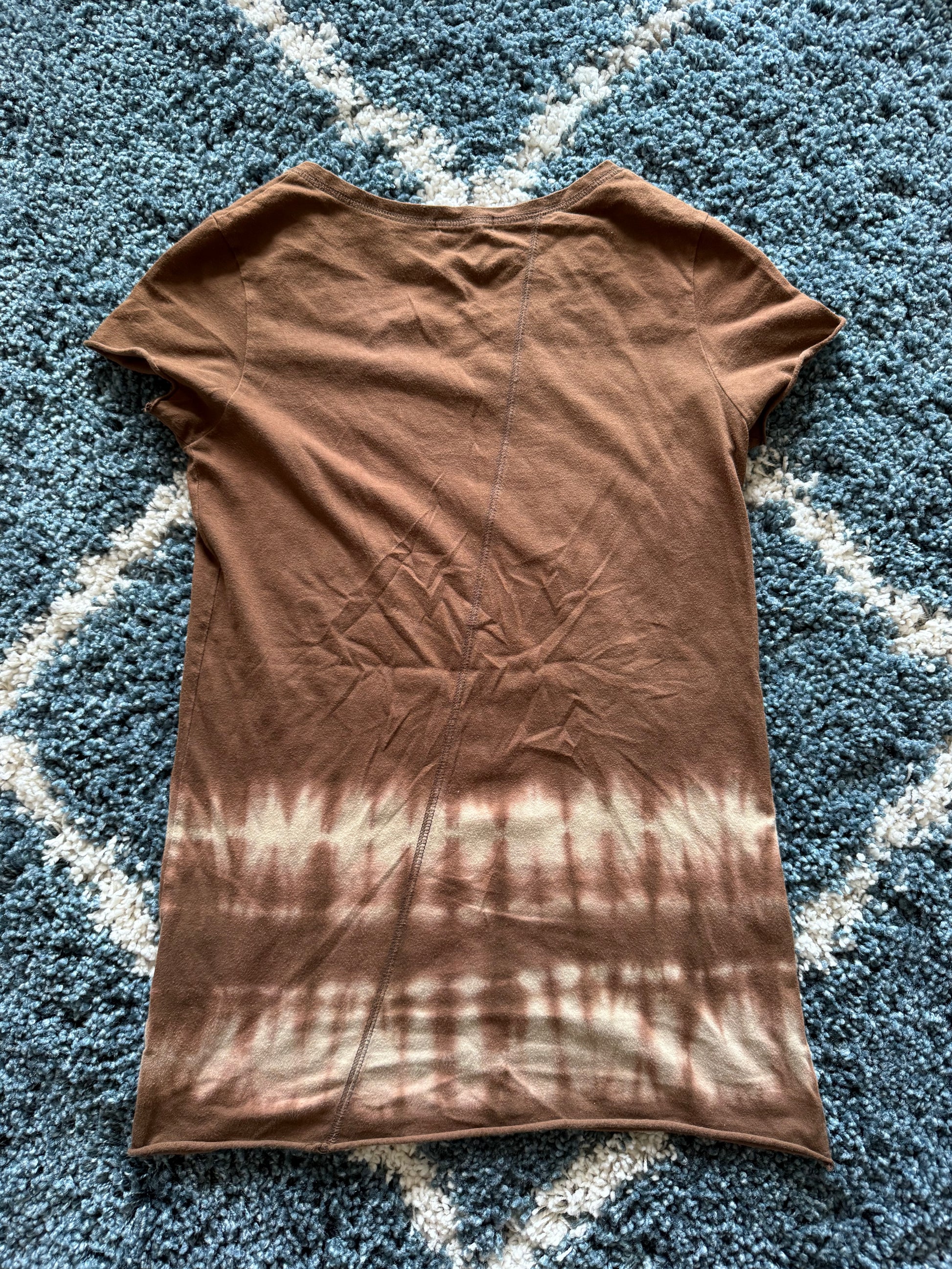 G.O.A tie dye asymmetrical backstitch shirt