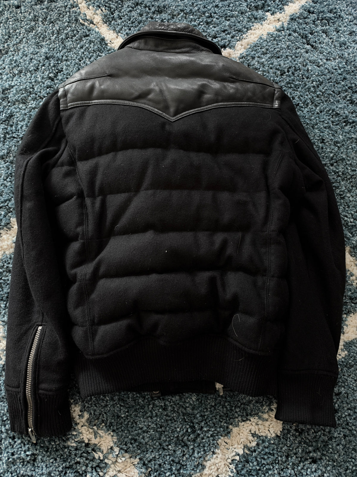 Jack Rose Hybrid Western Leather Puffer Jacket