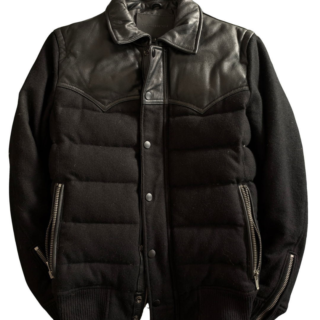 Jack Rose Hybrid Western Leather Puffer Jacket