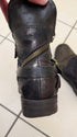 AS98 Asymetrical Zip Belted Waxed Boots - wintexarchive