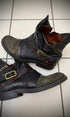 AS98 Asymetrical Zip Belted Waxed Boots - wintexarchive