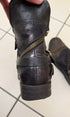 AS98 Asymetrical Zip Belted Waxed Boots - wintexarchive