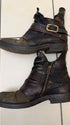 AS98 Asymetrical Zip Belted Waxed Boots - wintexarchive