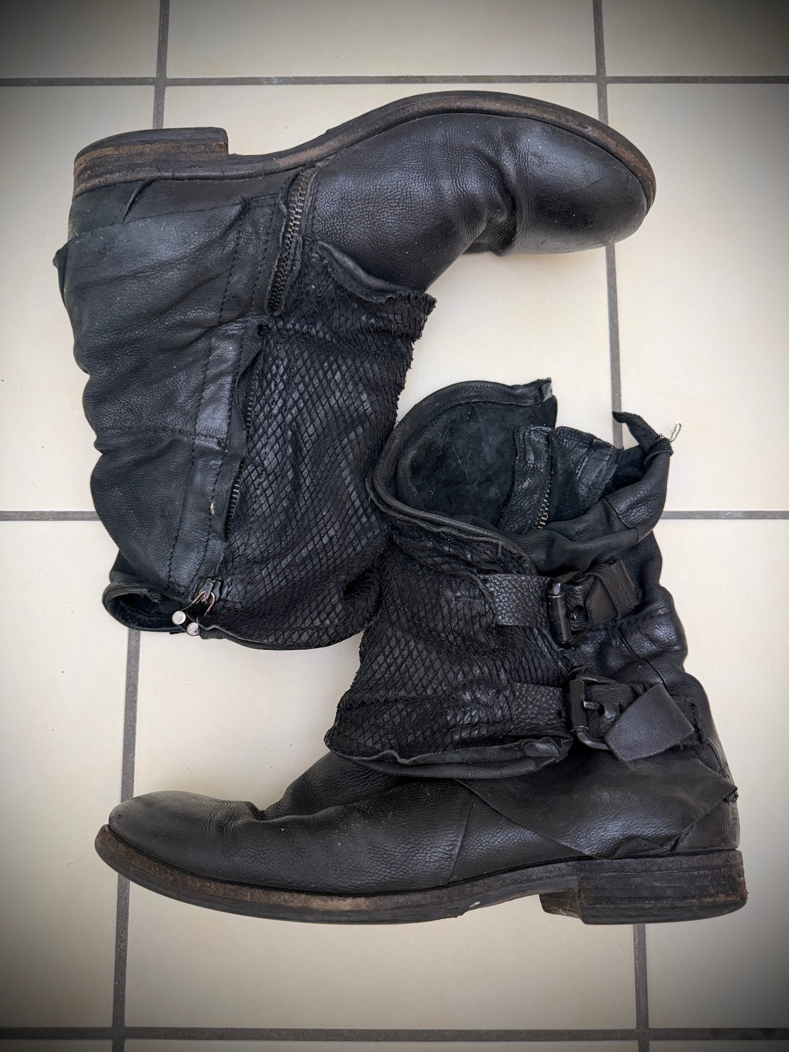 AS98 Strap Snakeskin Boots - wintexarchive