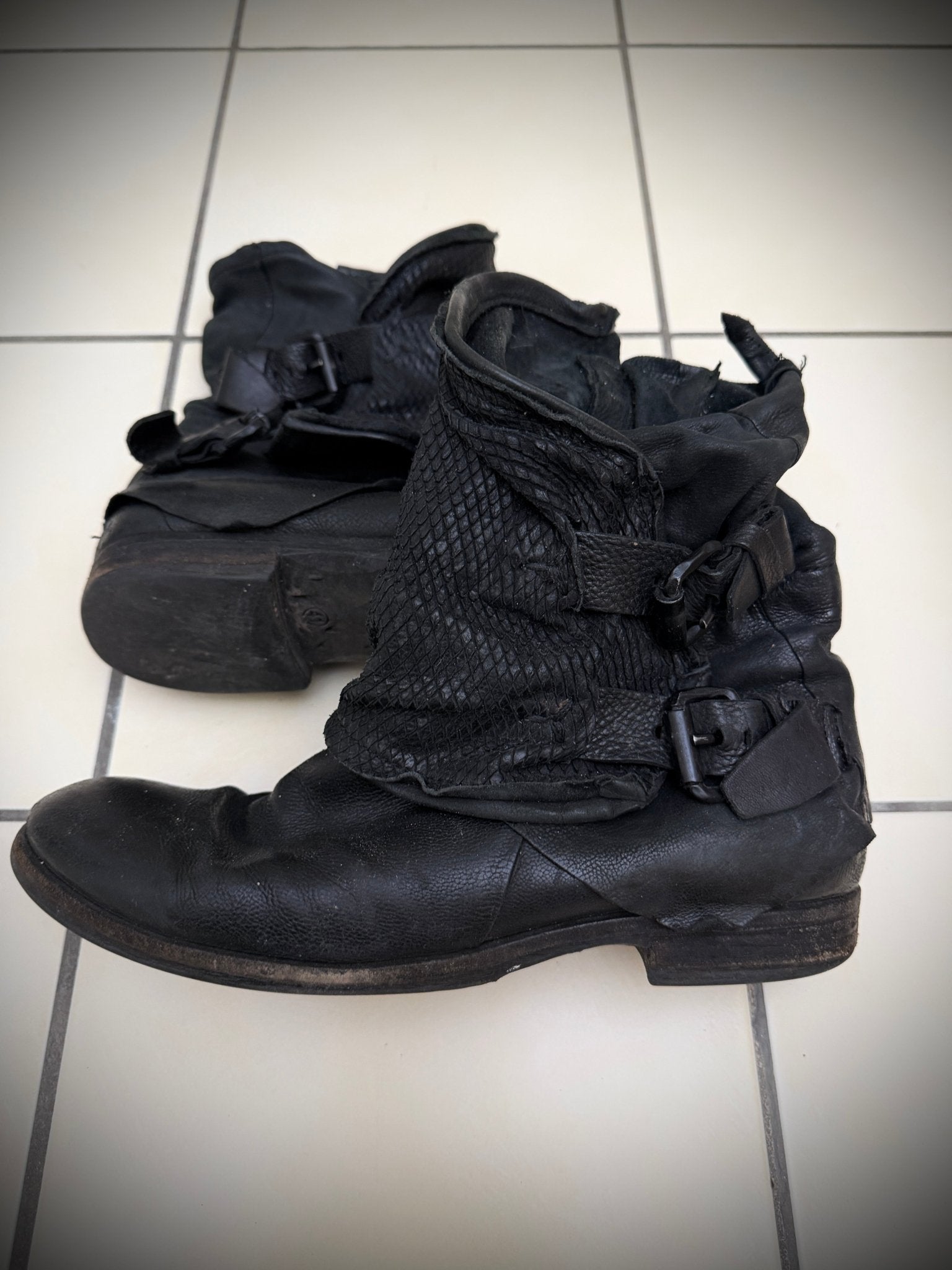 AS98 Strap Snakeskin Boots - wintexarchive