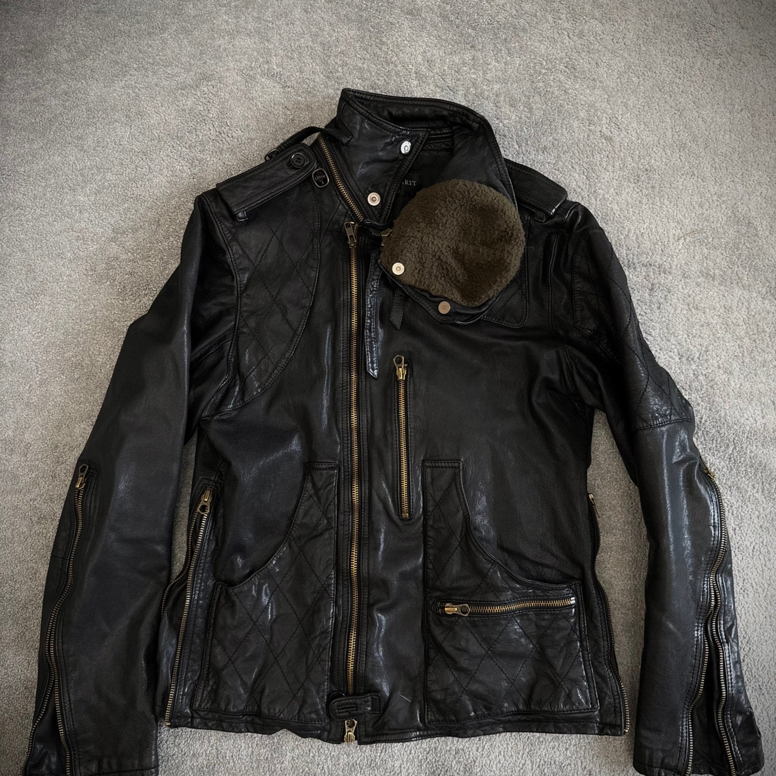 AW 2008 Share Spirt „Gas Mask“ Leather Jacket - wintexarchive