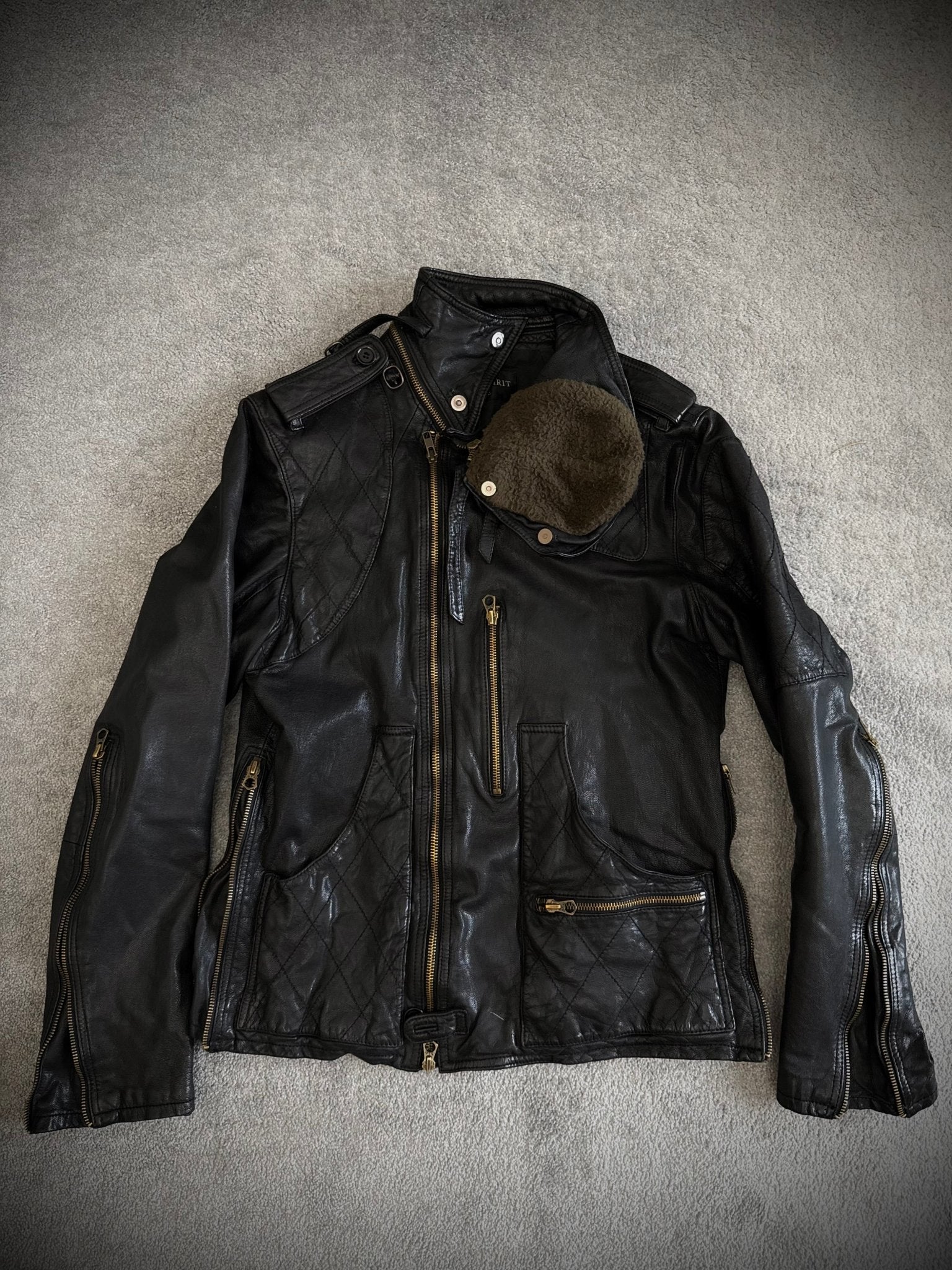 AW 2008 Share Spirt „Gas Mask“ Leather Jacket - wintexarchive