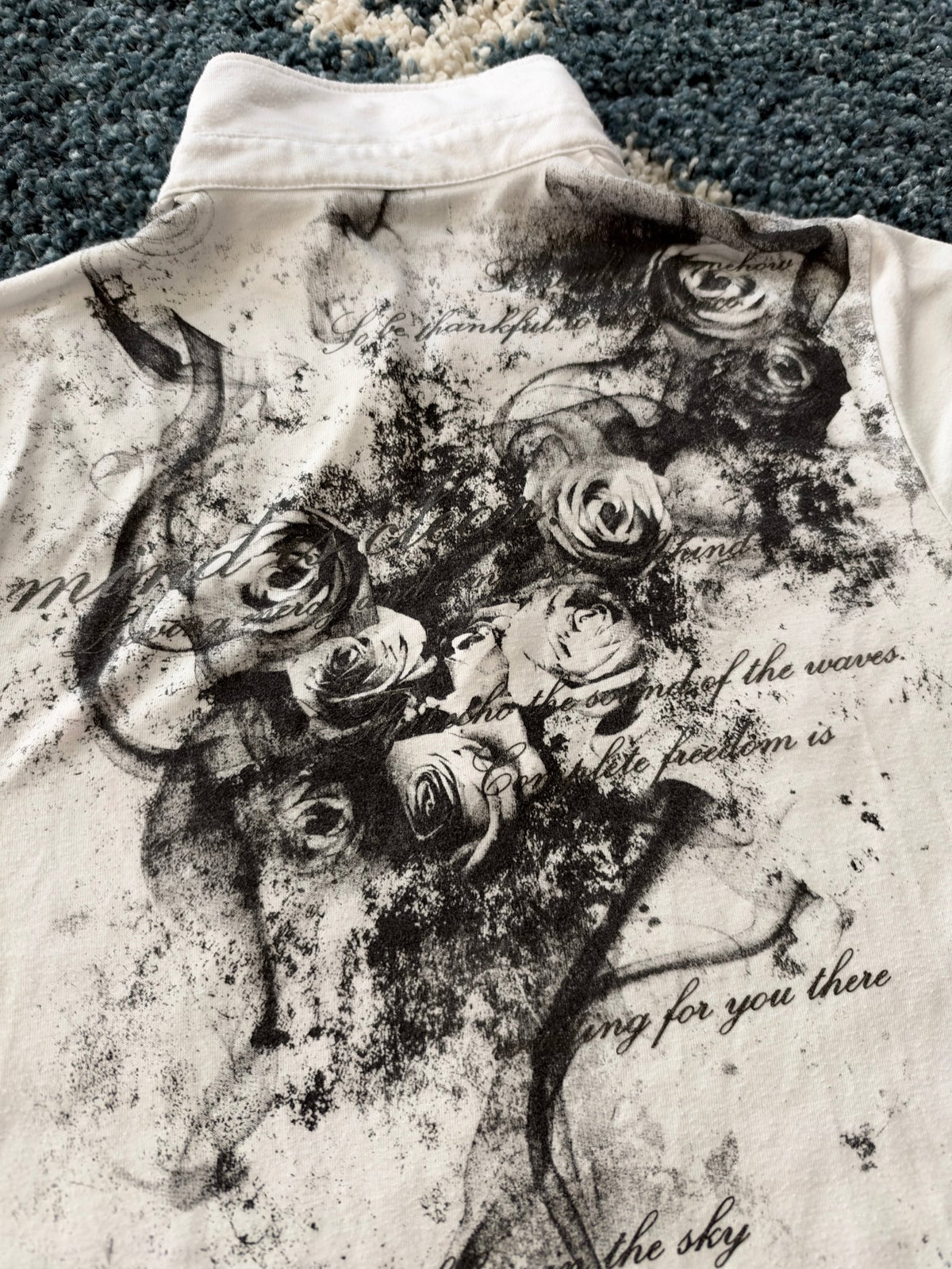 Black Baccarat Poem Rose Polo Shirt - wintexarchive