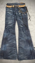 *BUNDLE DEAL* Tornado Mart 00‘s Crocodile Coated Flared Pants + Tornado Mart Belt - wintexarchive