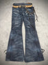 *BUNDLE DEAL* Tornado Mart 00‘s Crocodile Coated Flared Pants + Tornado Mart Belt - wintexarchive