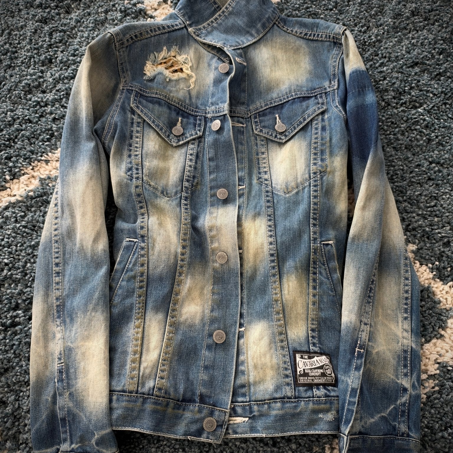 CavariA hidden Leopard Denim Jacket - wintexarchive