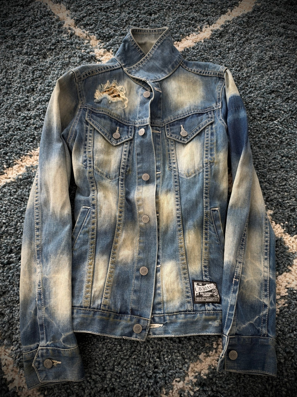 CavariA hidden Leopard Denim Jacket - wintexarchive