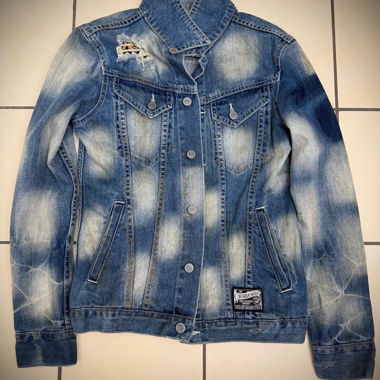CavariA Leopard Denim Jacket - wintexarchive