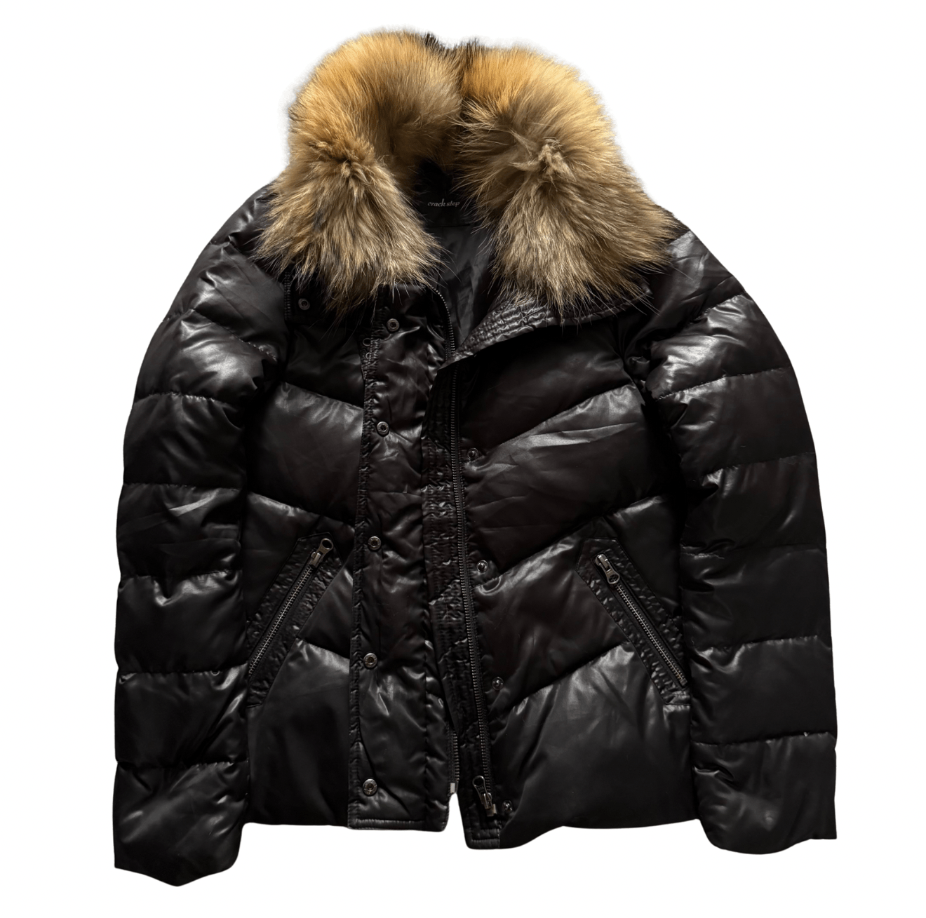 Crack Step Raccoon Fur Puffer Jacket - wintexarchive