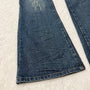 Fuzzy Crystal Distressed Acid Wash Flared Pants - wintexarchive